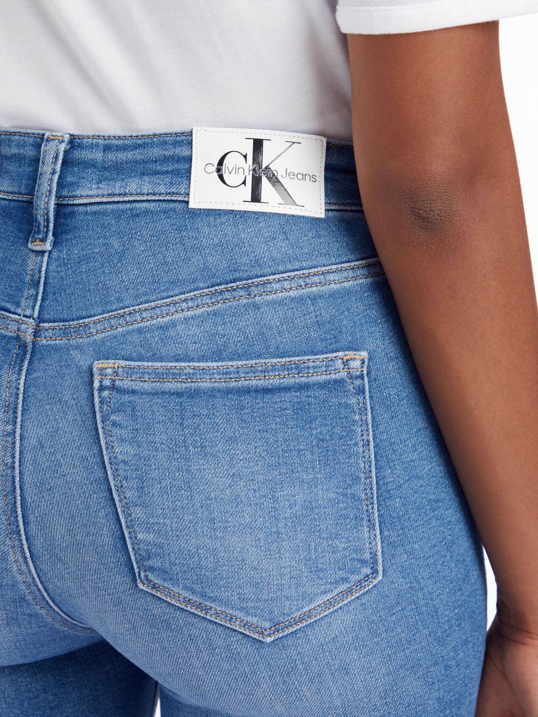 Calvin Klein High Rise Super Skinny Jeans, Light Blue, 25