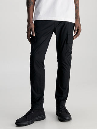 Calvin Klein Skinny Washed Cargo Trousers, Black