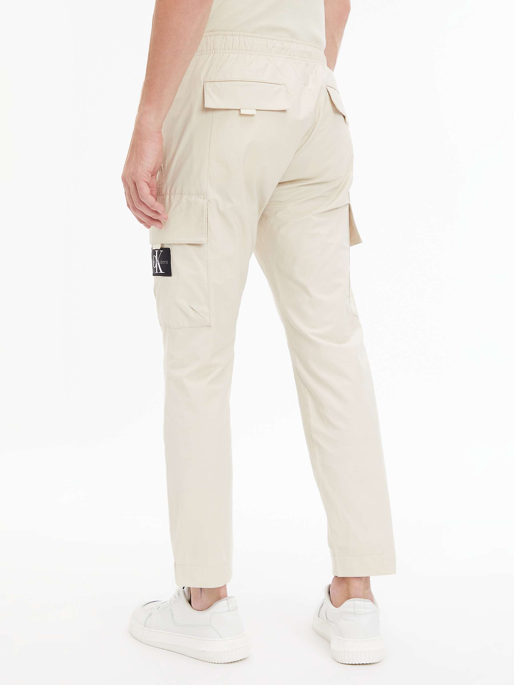 Calvin Klein Jeans Skinny Cargo Trousers, Classic Beige at John Lewis ...