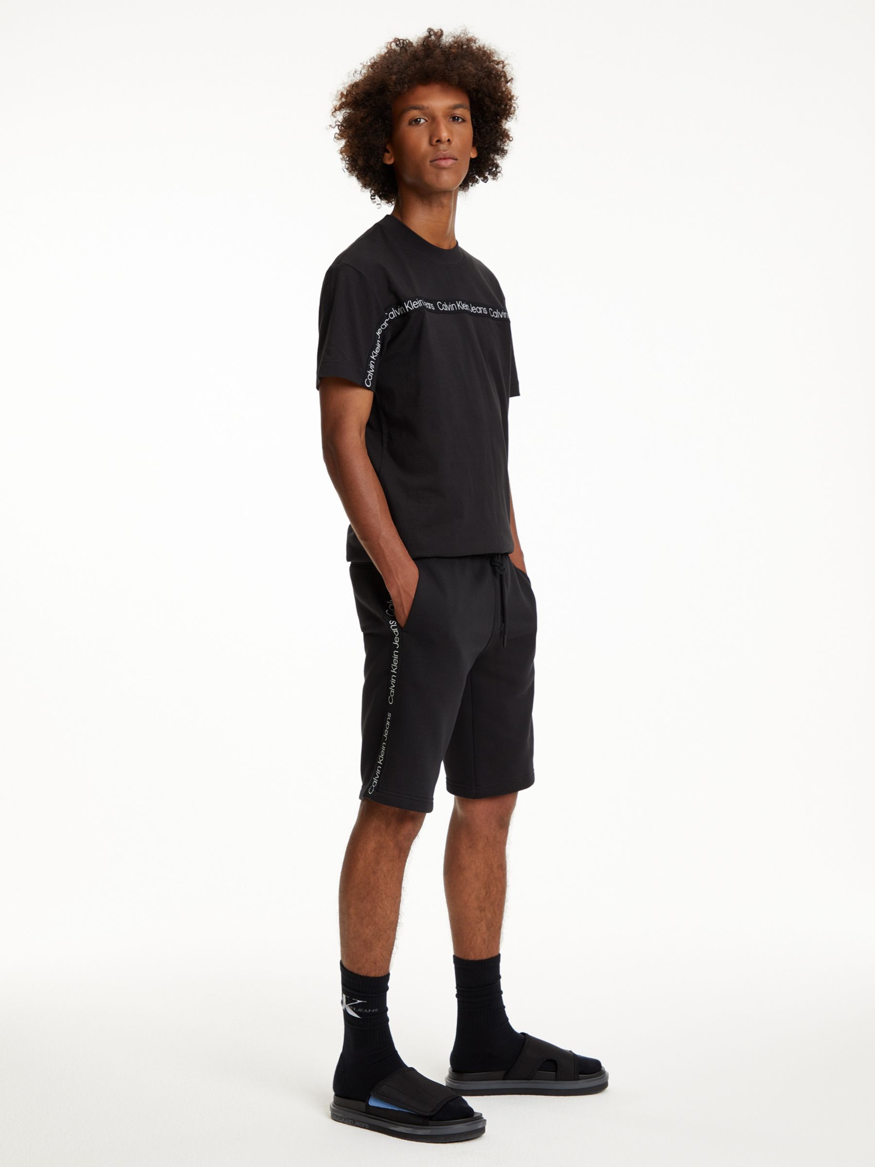 Buy Calvin Klein Logo Tape Shorts, CK Black Online at johnlewis.com