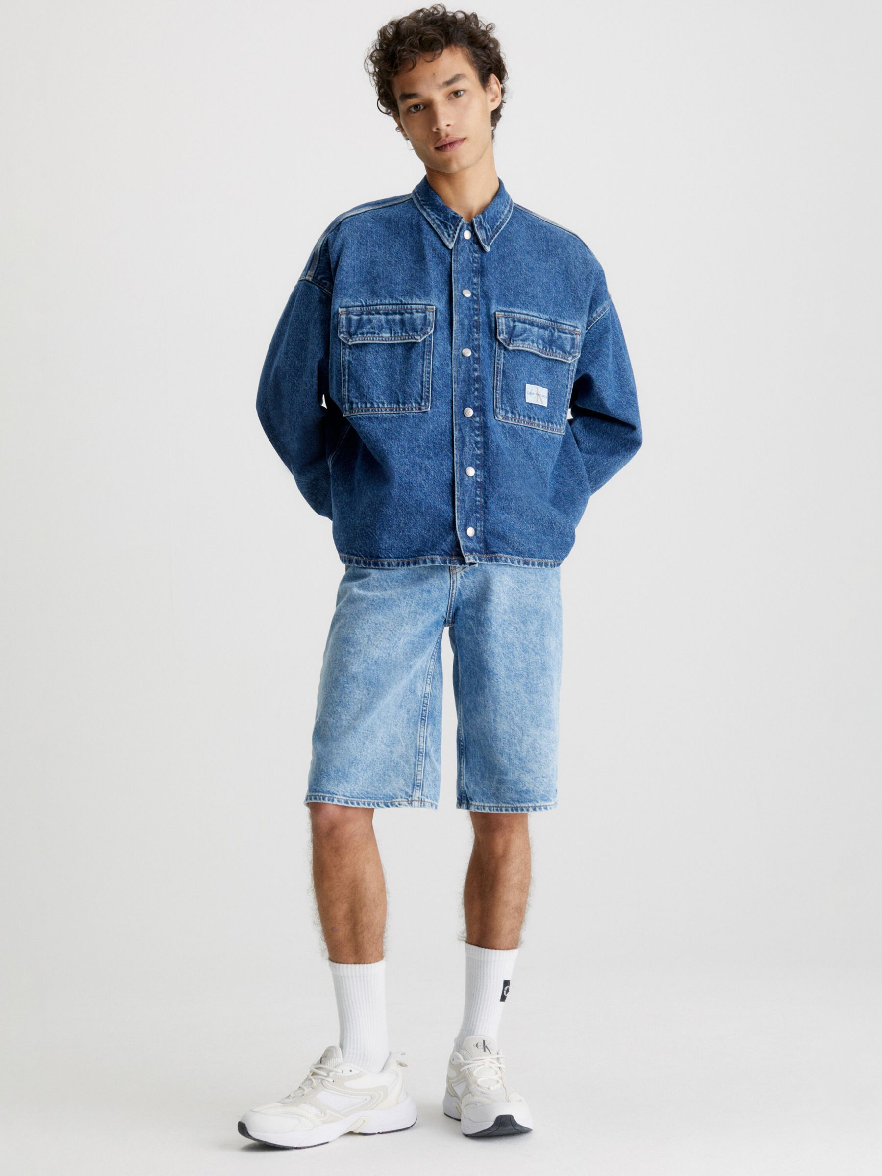 Buy Calvin Klein Boxy Loose Utility Shirt, Blue Online at johnlewis.com