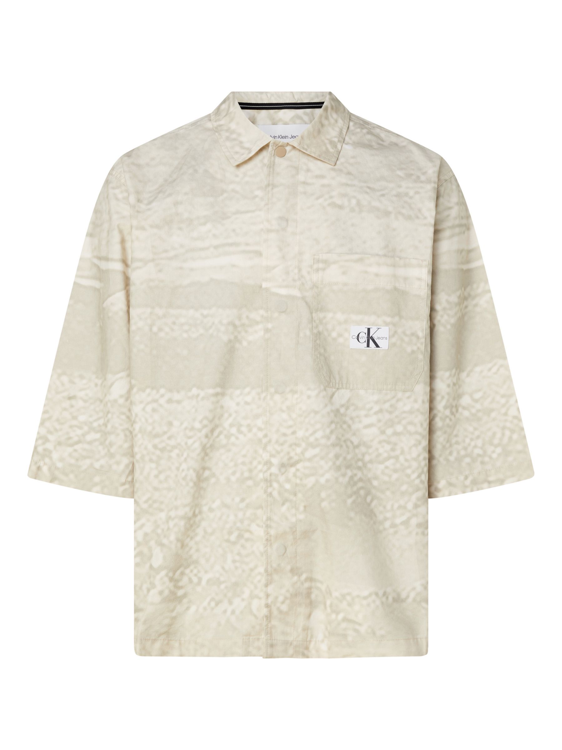 Calvin Klein Oversized Short Sleeve Shirt, Beige, S