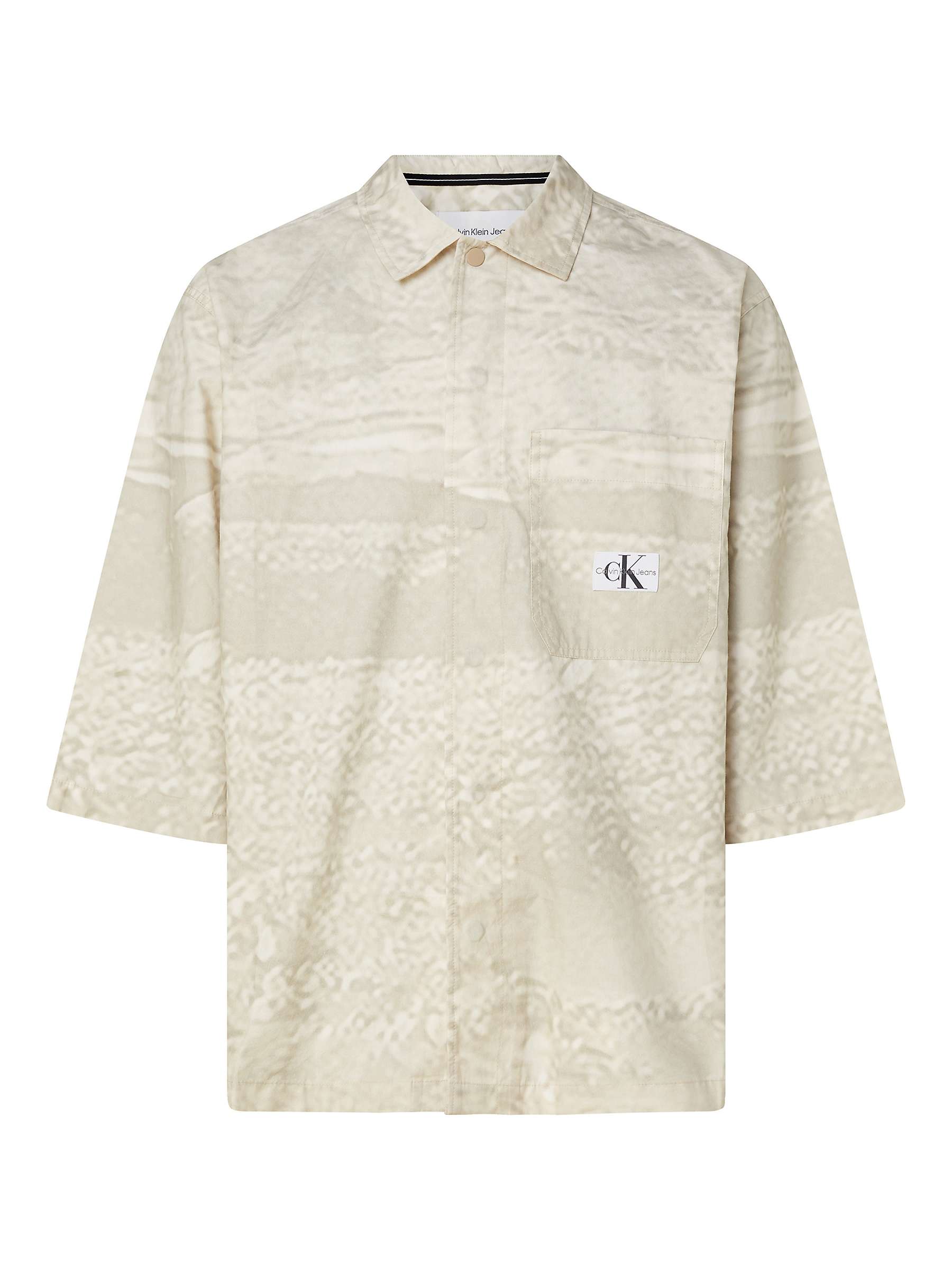 Buy Calvin Klein Oversized Short Sleeve Shirt, Beige Online at johnlewis.com