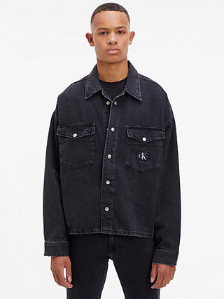 Calvin Klein Boxy Loose Shirt, Denim Black, XS