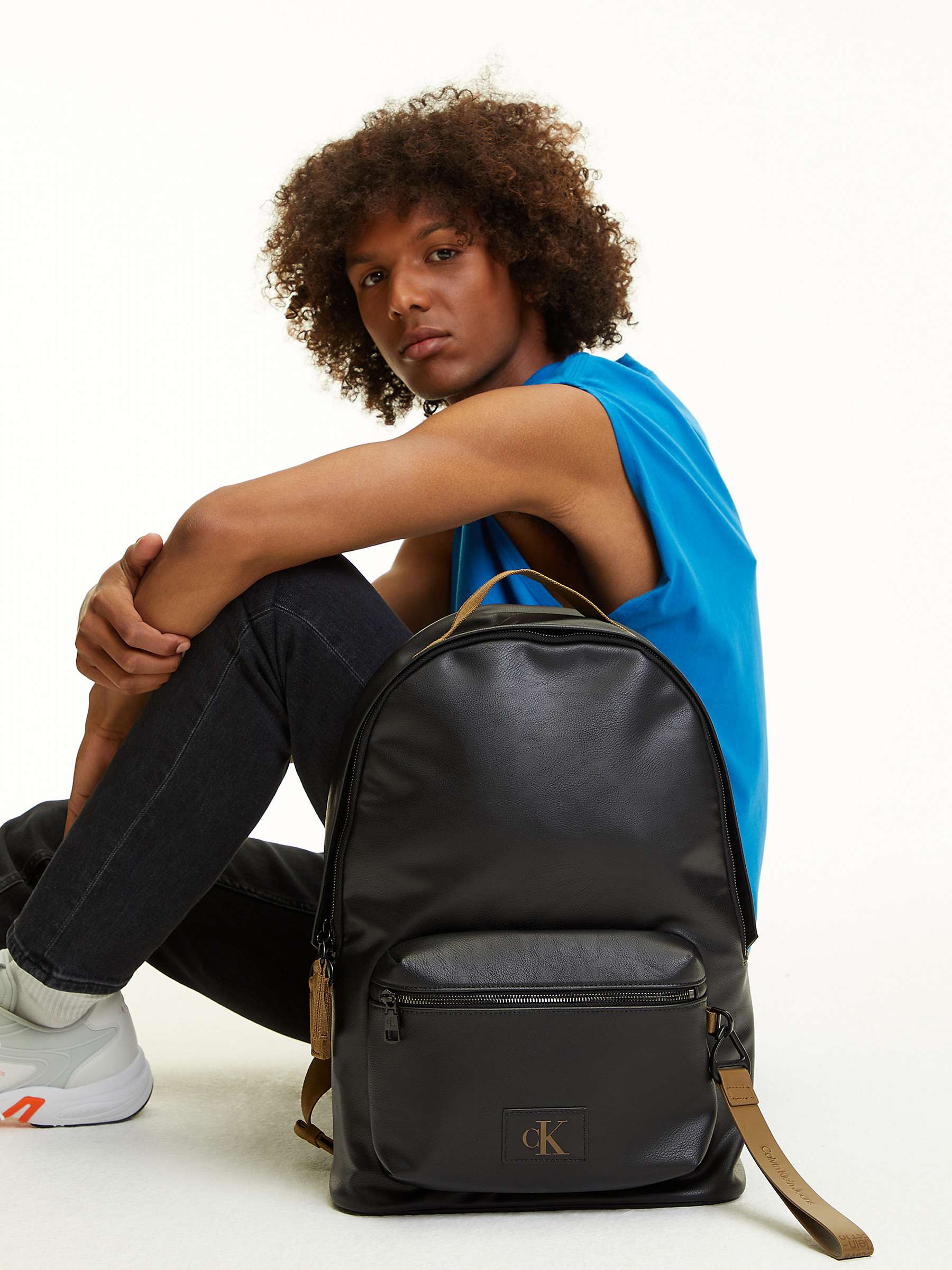Buy Calvin Klein Tagged Campus Backpack, Black Online at johnlewis.com