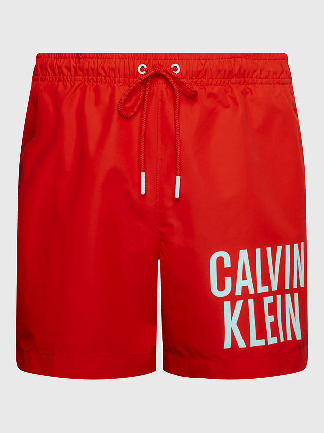 Calvin Klein Intense Power Recycled Poly Swim Shorts, Cajun Red at John ...