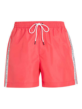 Calvin Klein Core Logo Tape Recycled Swim Shorts, Pink Flash