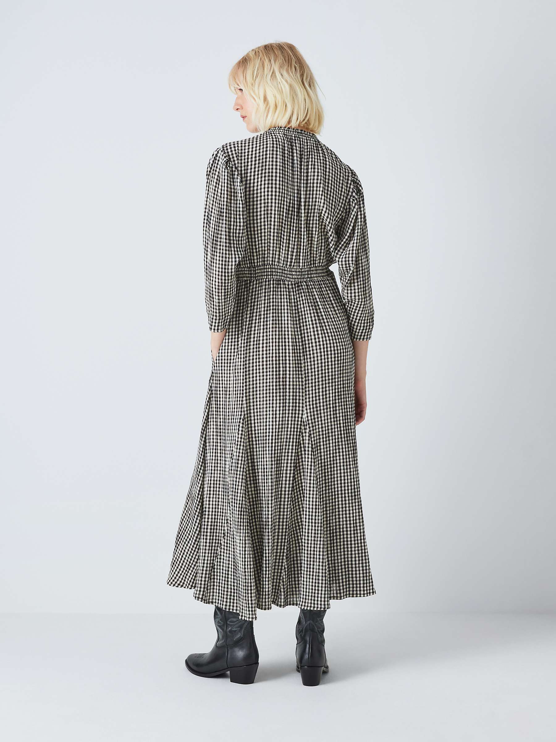 Buy AND/OR Vanessa Gingham Smock Dress, Black/Cream Online at johnlewis.com