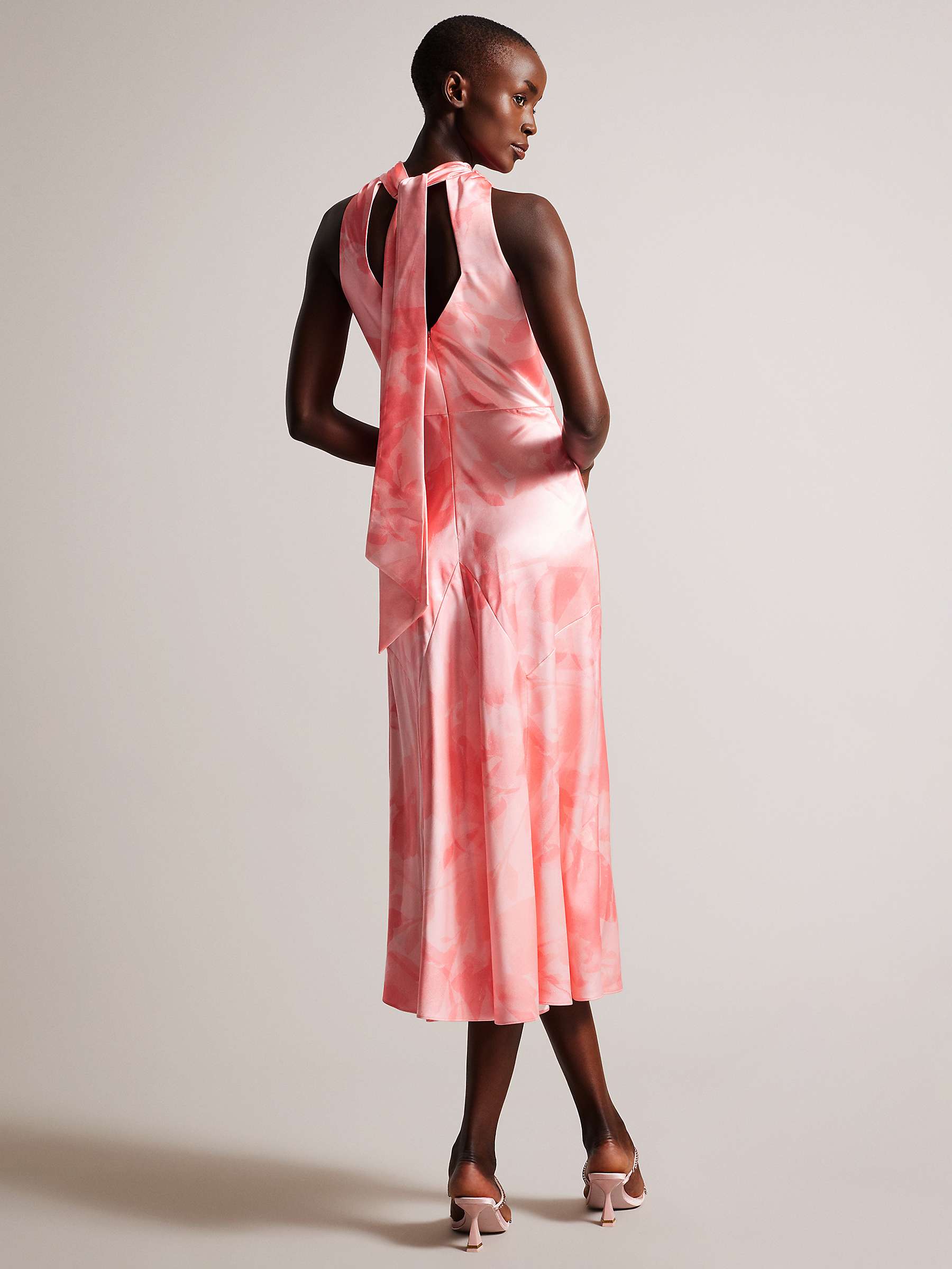 Buy Ted Baker Foreste Orco Satin Dress, Coral Online at johnlewis.com