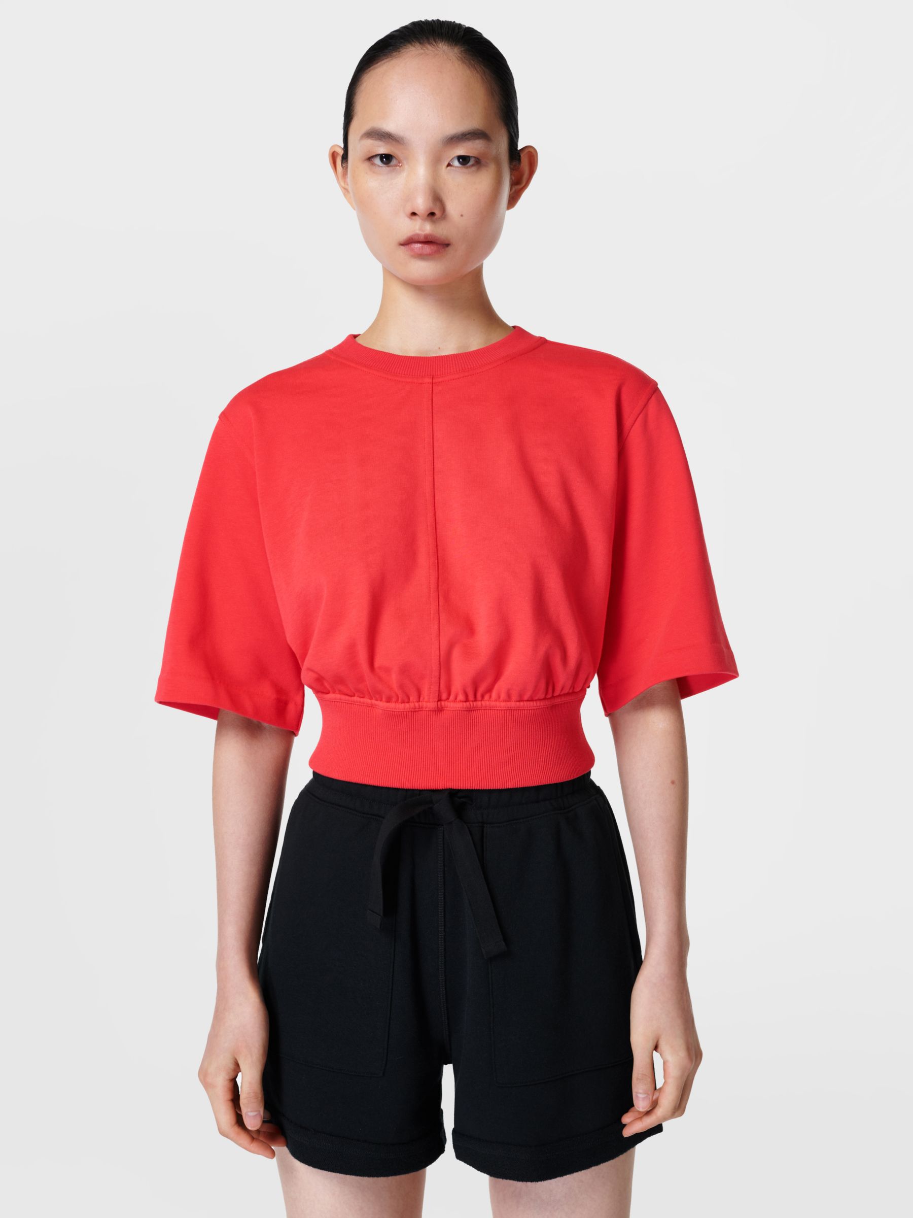 Sweaty Betty Refine Short Sleeve T-Shirt, Tulip Red