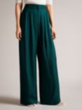 Ted Baker Krissi Wide Leg Trousers, Dark Green