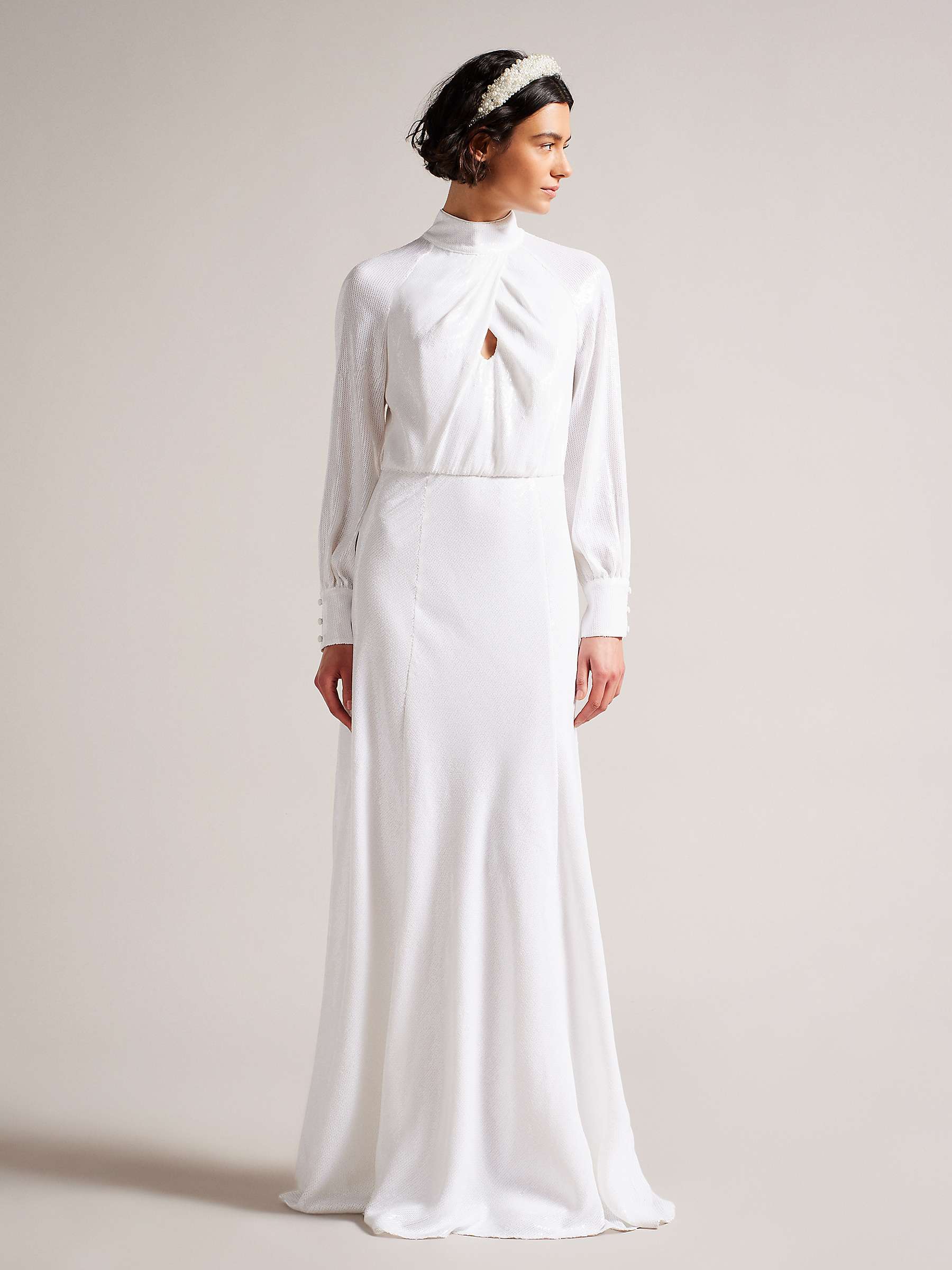 Buy Ted Baker Mayrose Sequin Embellished Maxi Dress, White Online at johnlewis.com