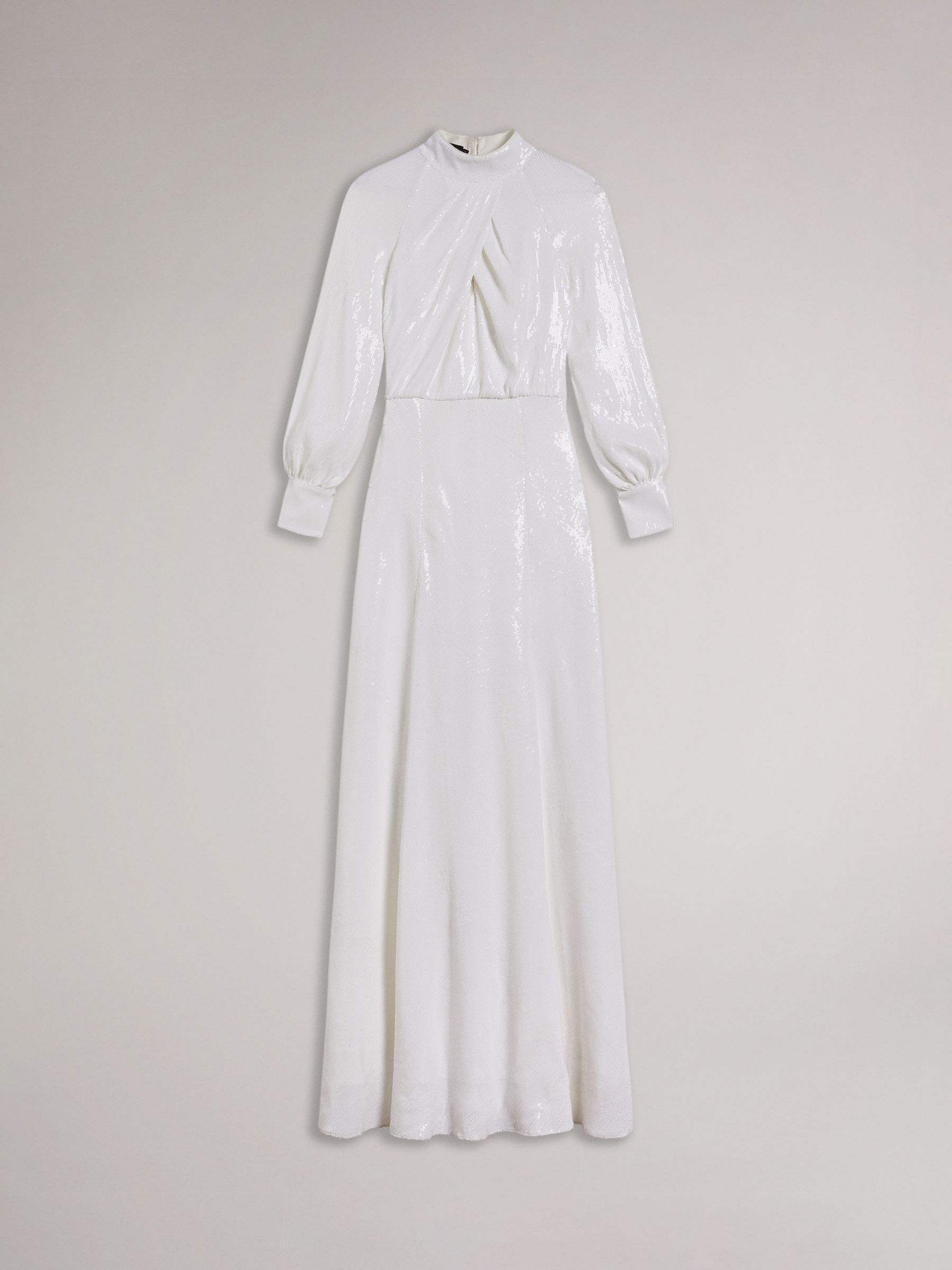 Ted Baker Mayrose Sequin Embellished Maxi Dress, White, 8