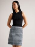 Ted Baker Diveena Knit Bodice Mini Shift Dress, Black/Multi