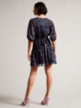 Ted Baker Smock Panel Wrap Mini Dress, Navy