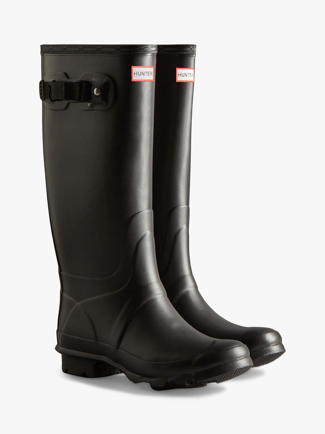 Huntress Wide Leg Wellington Boots, Black, 3