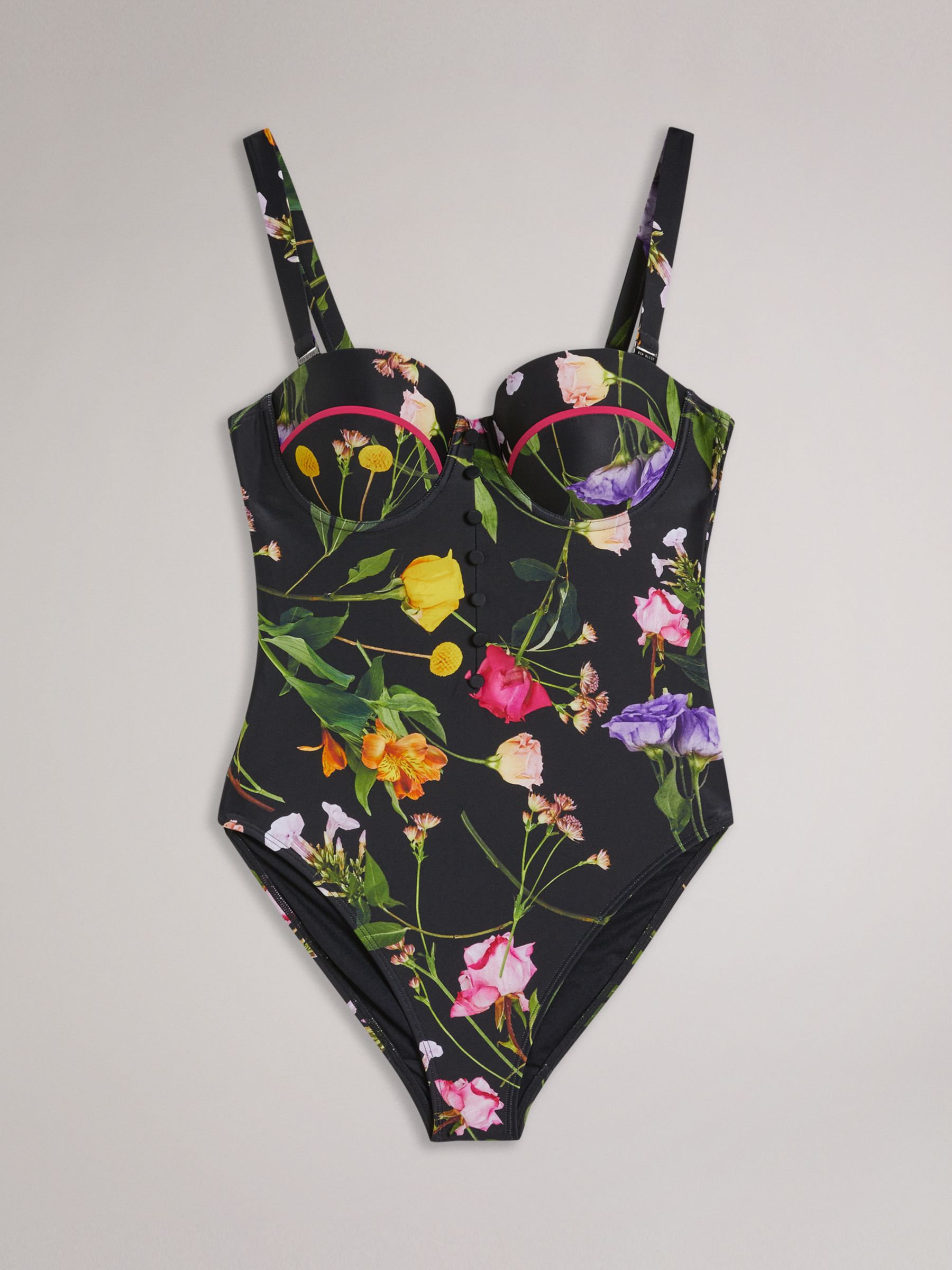 Ted Baker Cupped Swimsuit, Black at John Lewis & Partners