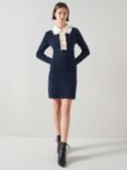 L.K.Bennett Paris Contrast Collar Dress, Navy/Cream