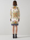L.K.Bennett Ernst Silk Blend Floral Print Dress, Cream/Multi