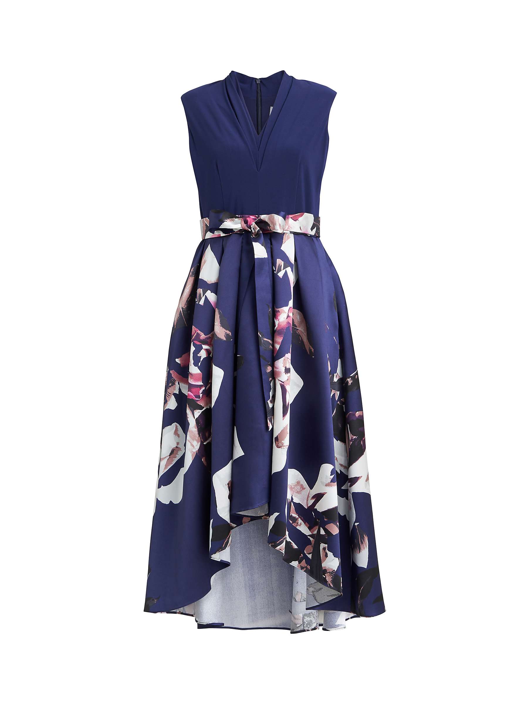 Buy Gina Bacconi Megan Sleeveless Tie Waist Dress, Navy Online at johnlewis.com
