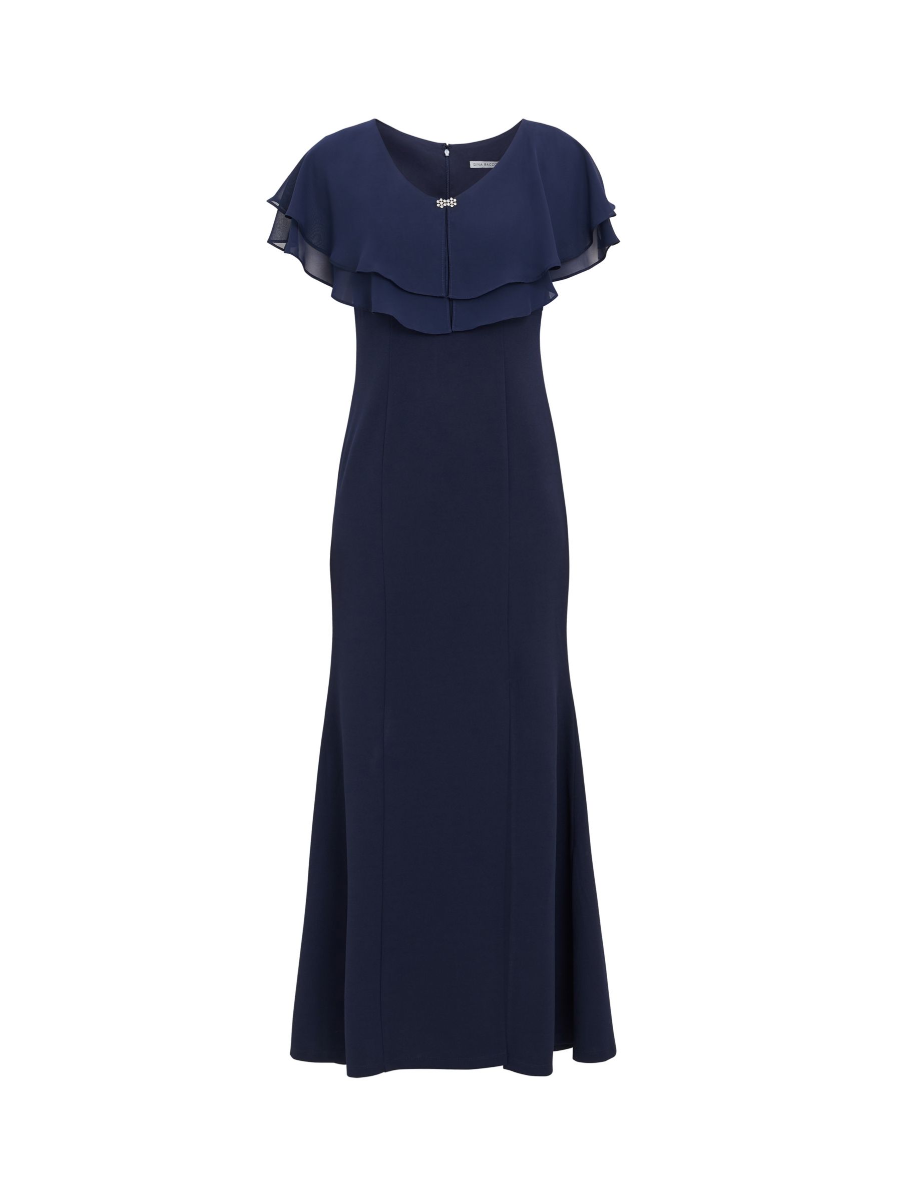 Buy Gina Bacconi Sharla Cape Maxi Dress, Navy Online at johnlewis.com
