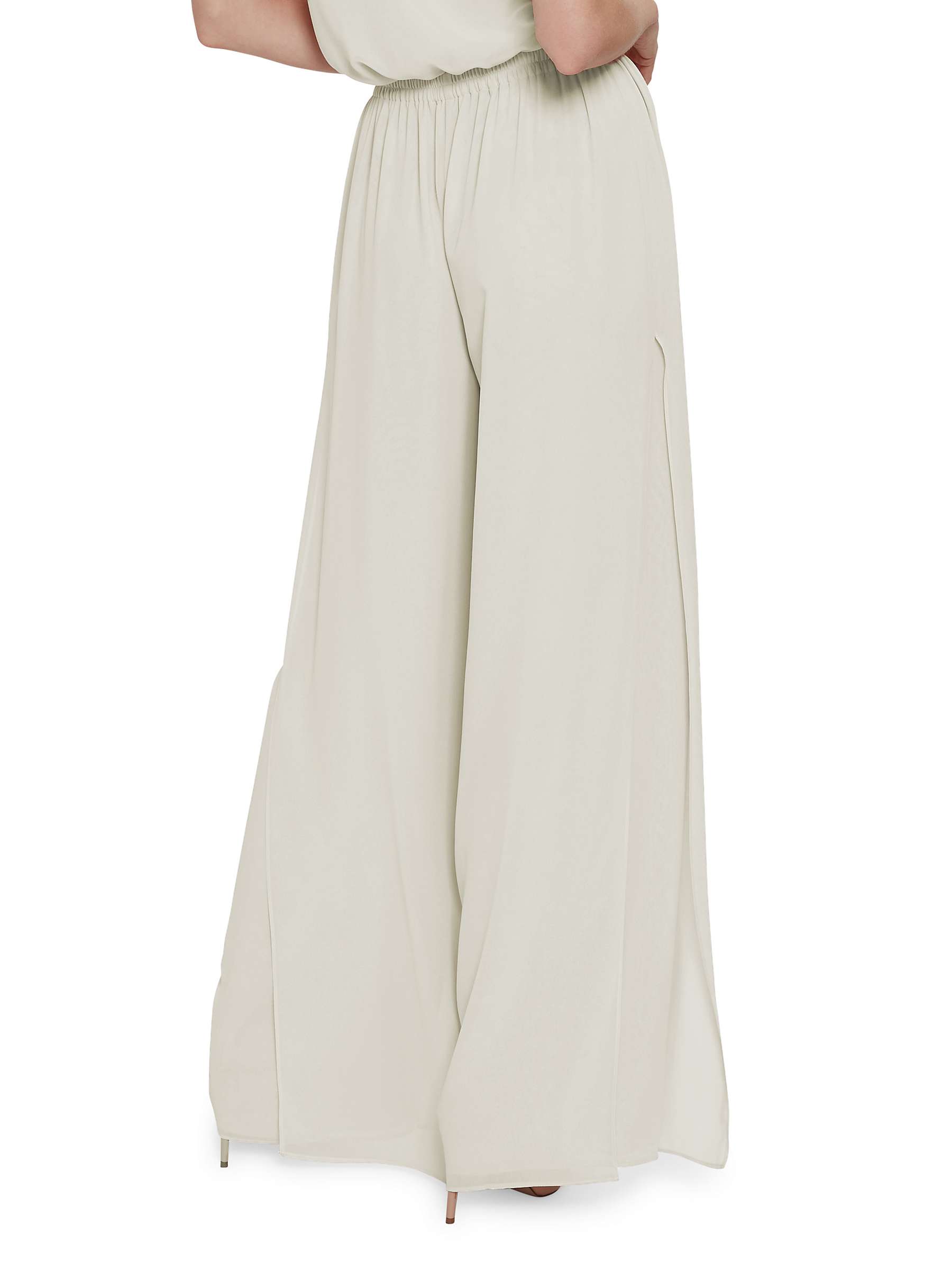 Buy Gina Bacconi Chiffon Layered Wide Leg Trousers, Butter Cream Online at johnlewis.com