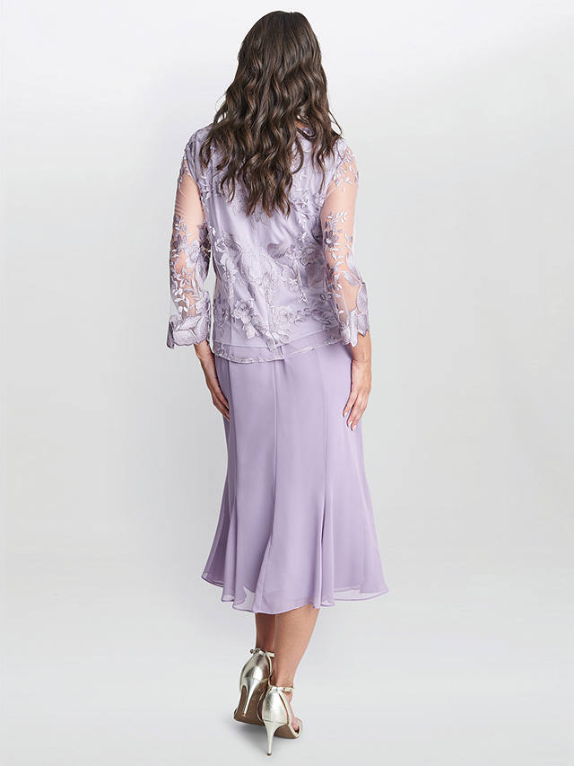 Gina Bacconi Nadine Midi Length Dress, Orchid Mist