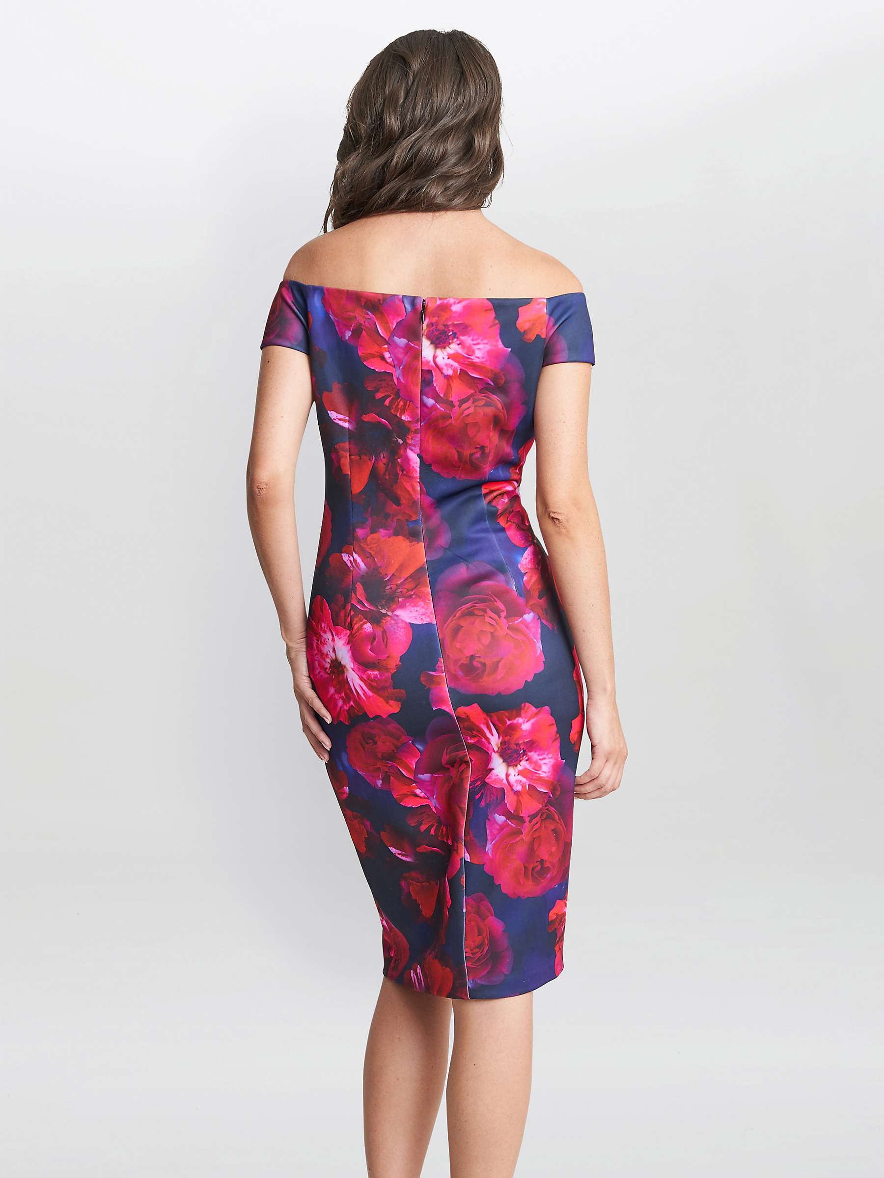 Buy Gina Bacconi Miley Floral Print Bardot Dress, Multi Online at johnlewis.com