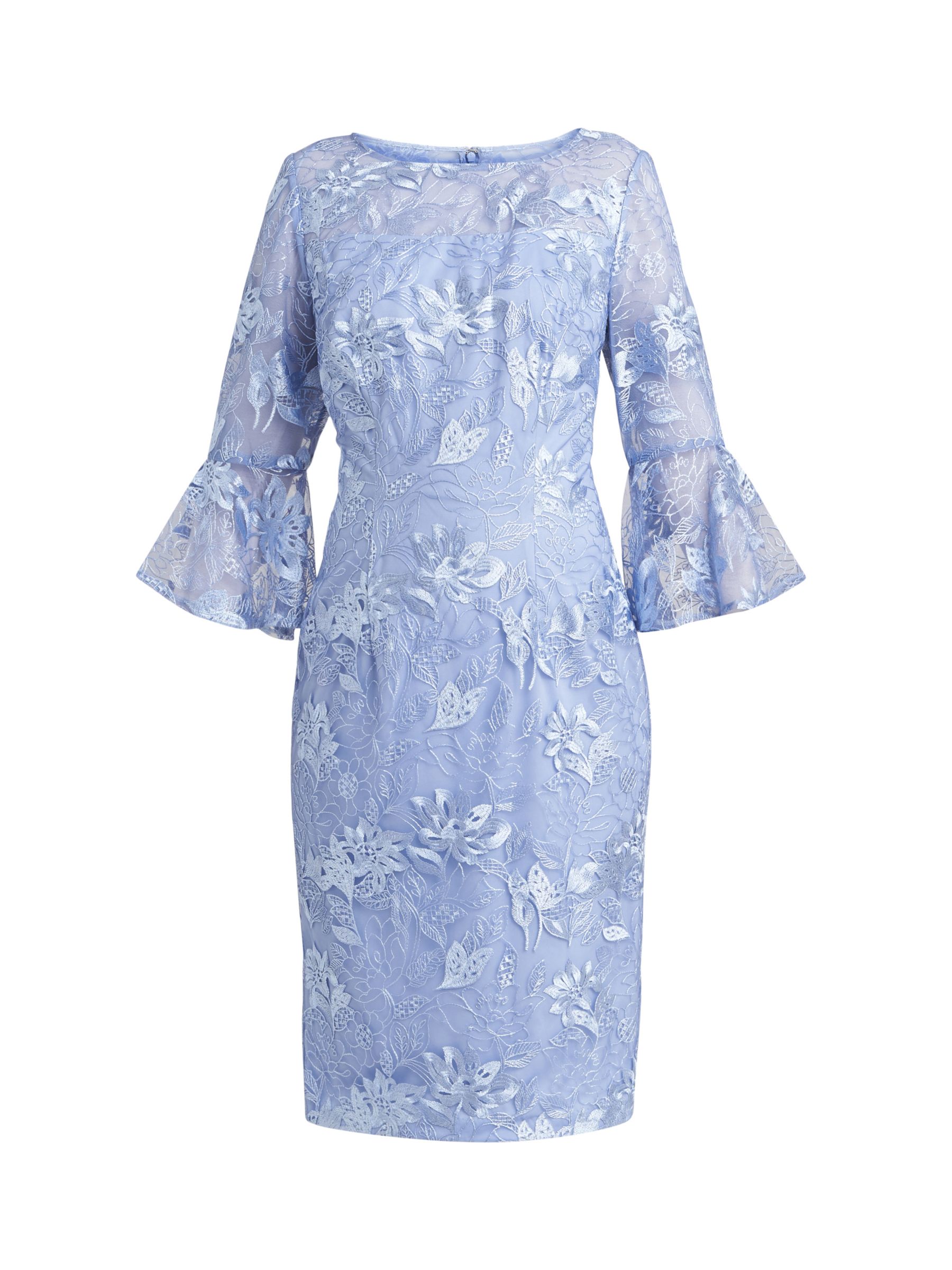 Buy Gina Bacconi Michaela Floral Embroidered Shift Dress, Hydrangea Online at johnlewis.com