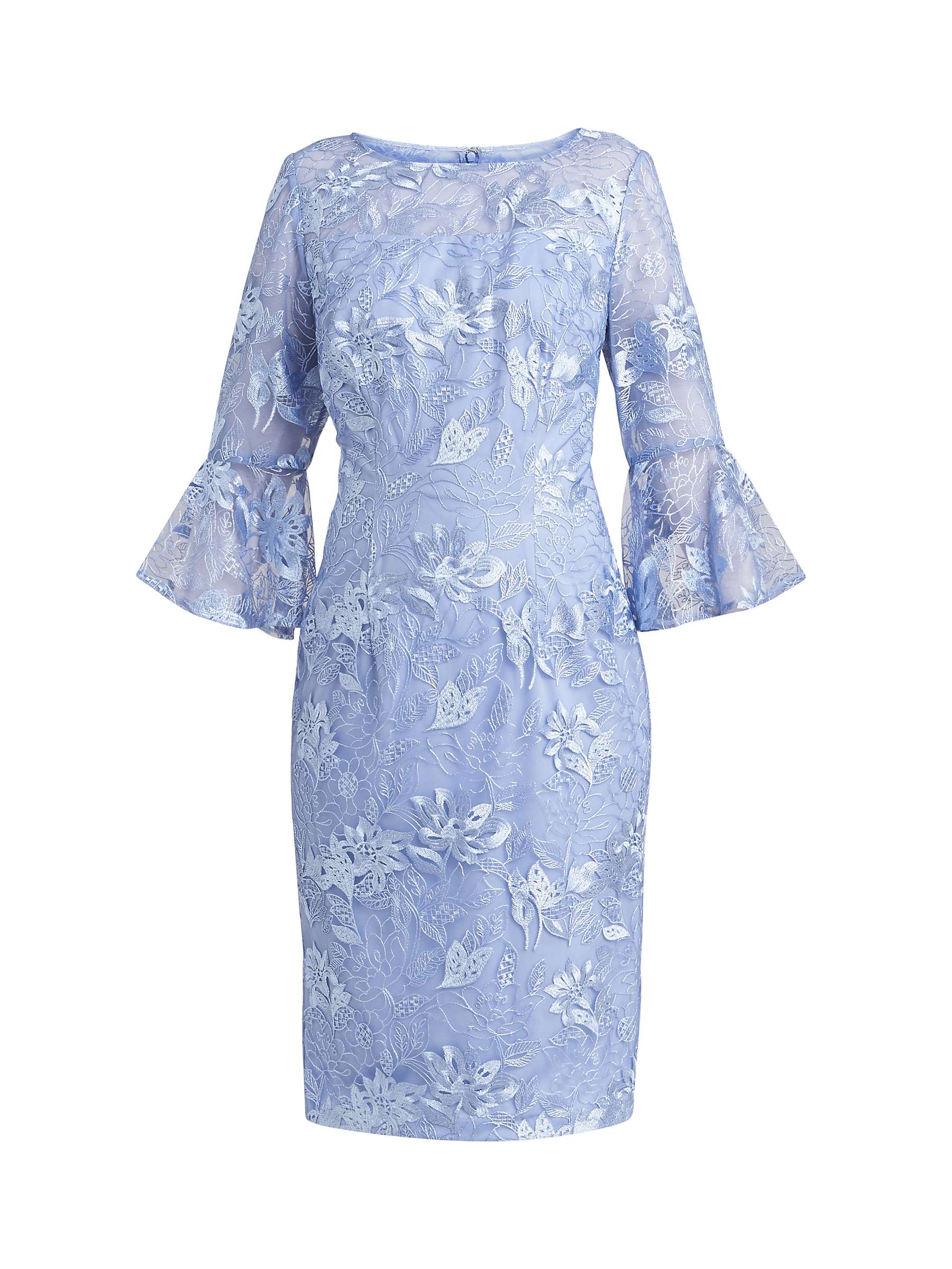 Buy Gina Bacconi Michaela Floral Embroidered Shift Dress, Hydrangea Online at johnlewis.com