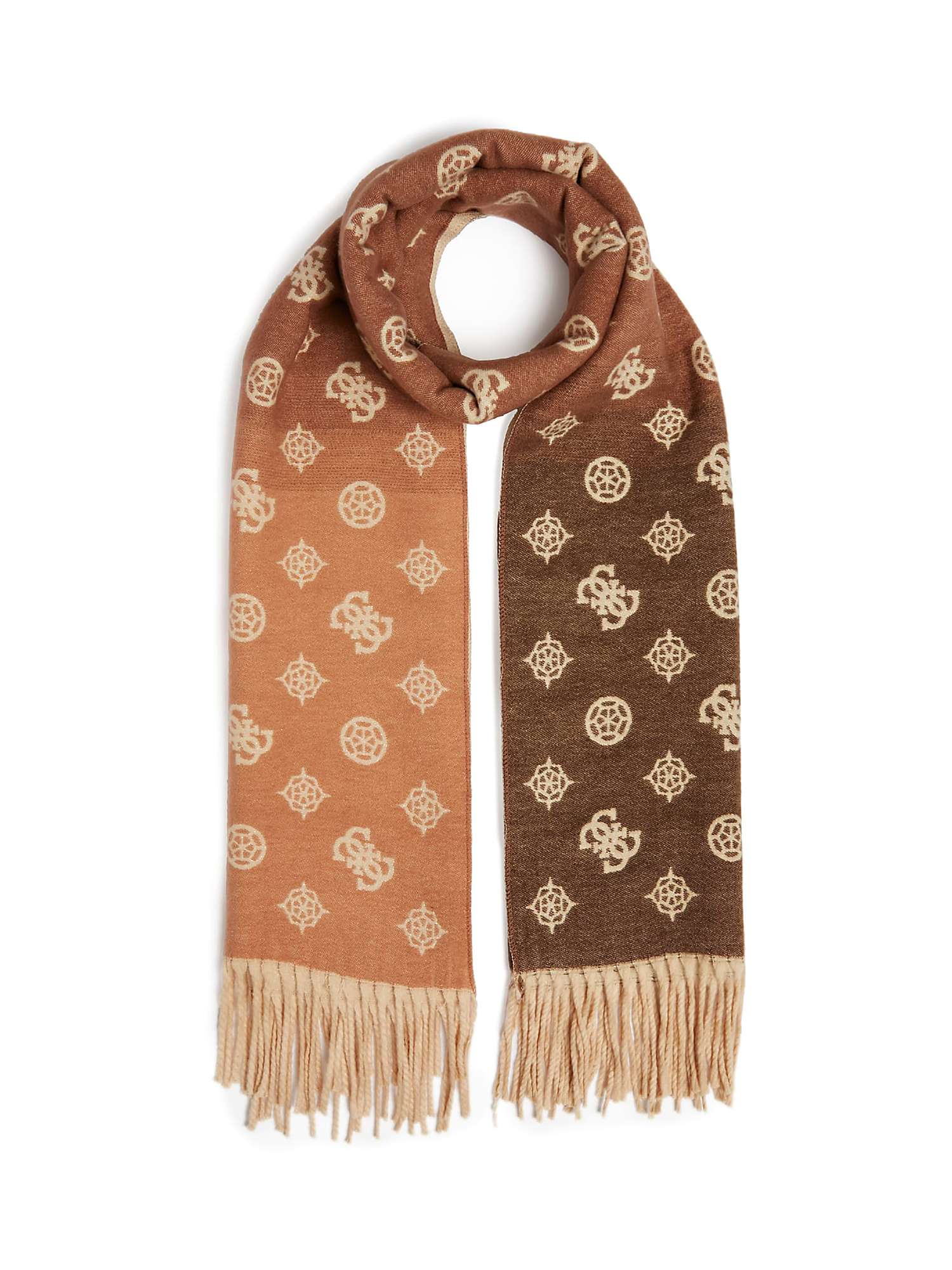 Buy GUESS Logo Embroidered Fringed Scarf Online at johnlewis.com