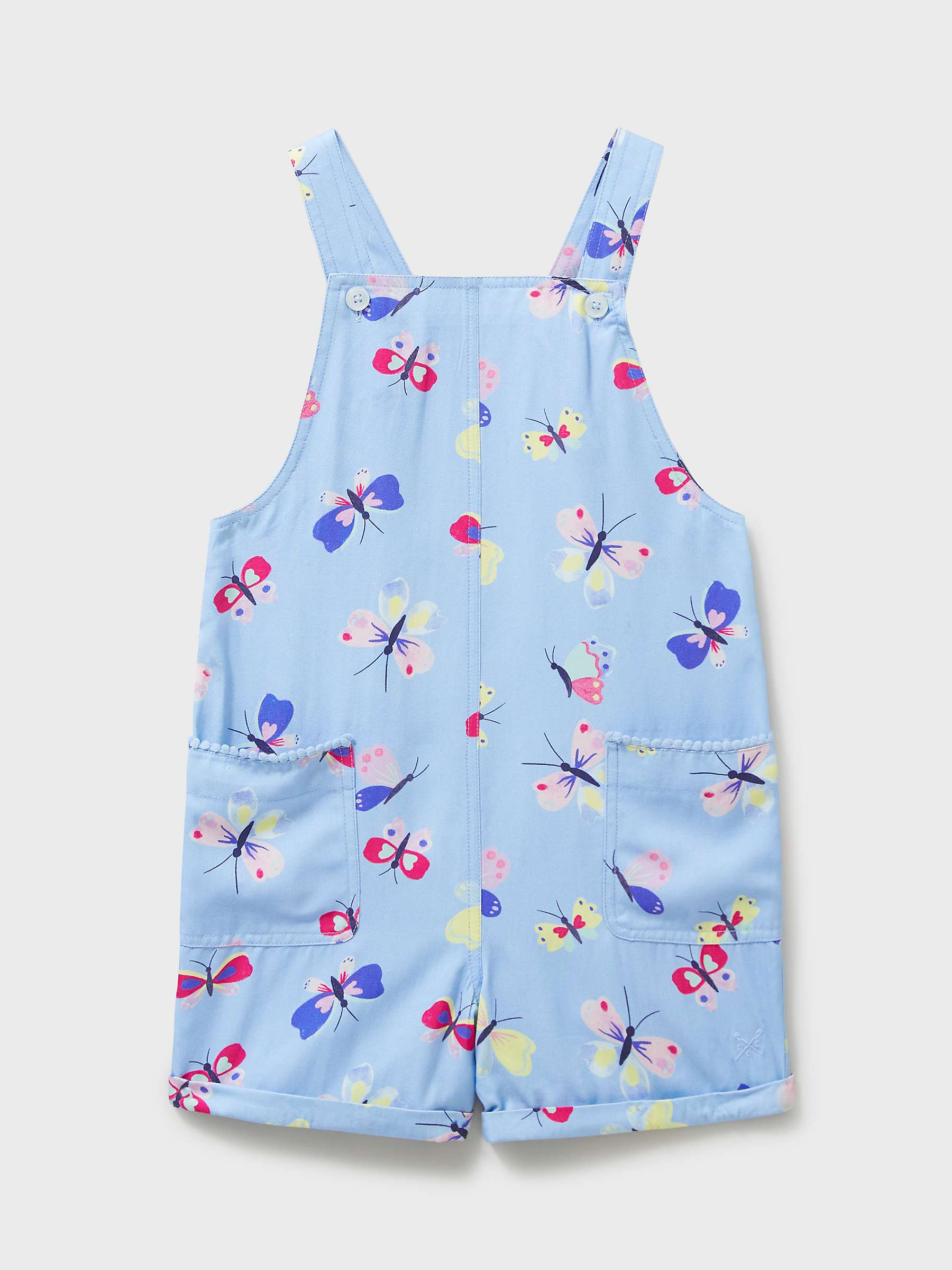 Buy Crew Clothing Kids' Butterfly Playsuit, Bright Blue Online at johnlewis.com