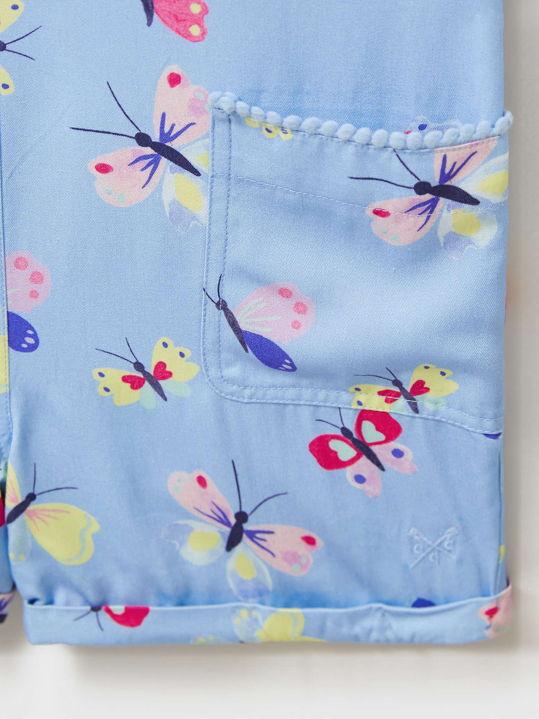 Buy Crew Clothing Kids' Butterfly Playsuit, Bright Blue Online at johnlewis.com