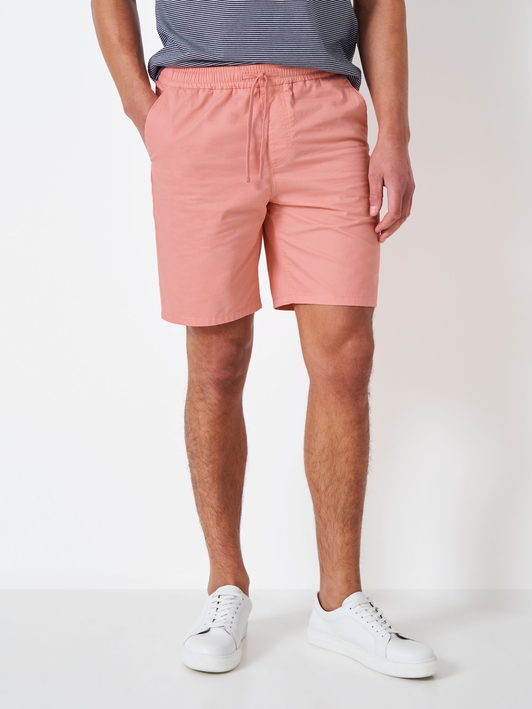 Men's Charles Tyrwhitt Cotton Shorts - Light Coral Pink Size 40 Linen