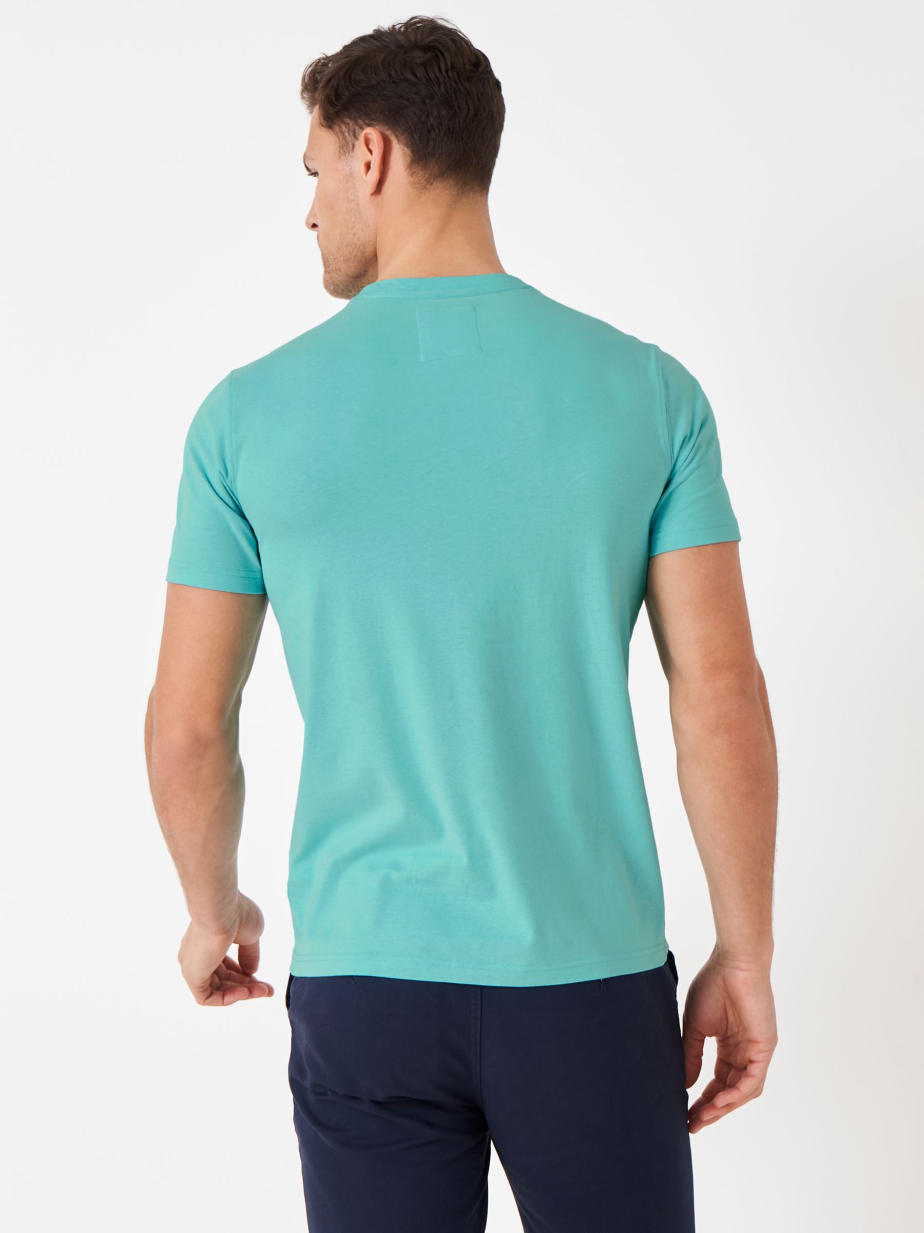 Crew Clothing Cotton T-Shirt, Aqua Blue At John Lewis & Partners