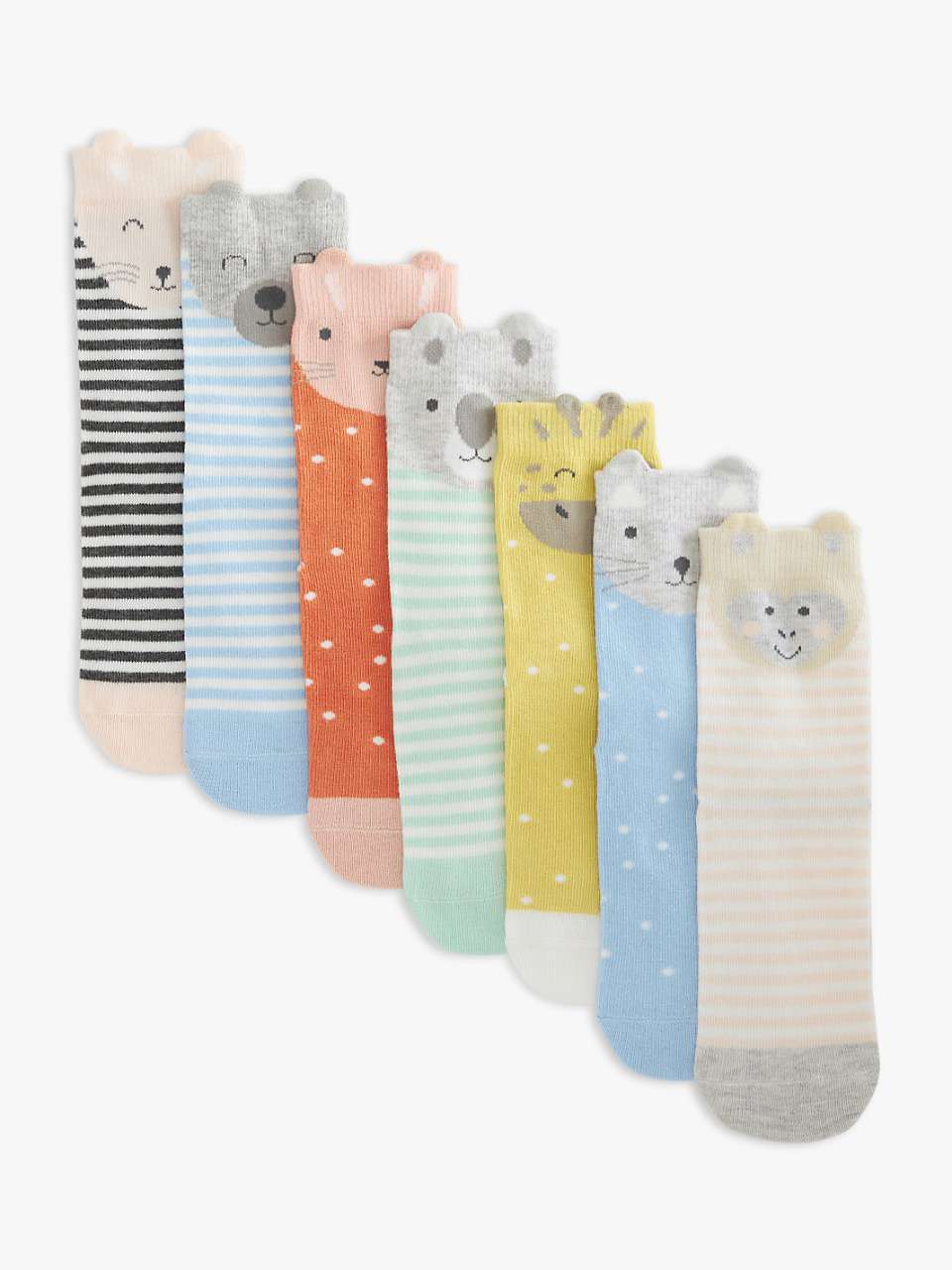 Buy John Lewis Kids' Marl Cotton Rich Animal Ankle Socks, Pack of 7 Online at johnlewis.com
