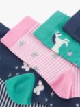 John Lewis Kids' Cotton Rich Unicorn Ankle Socks, Pack of 7, Multi