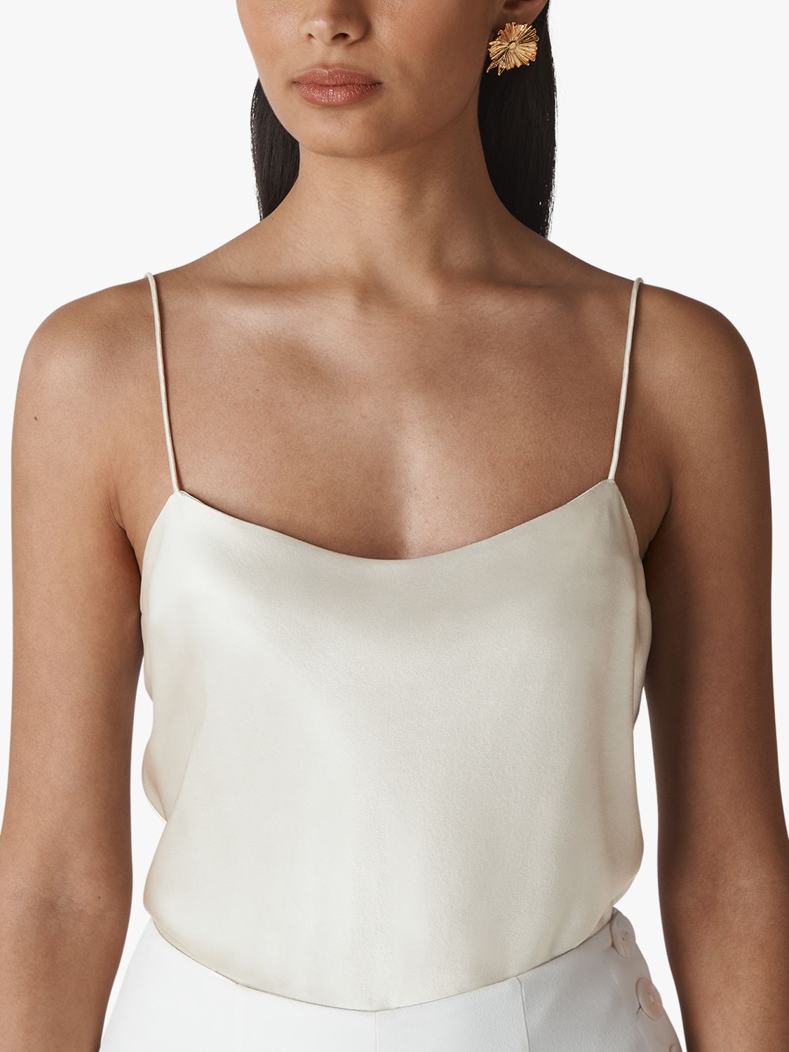 Buy Whistles Silk Cami Top, Silver Online at johnlewis.com