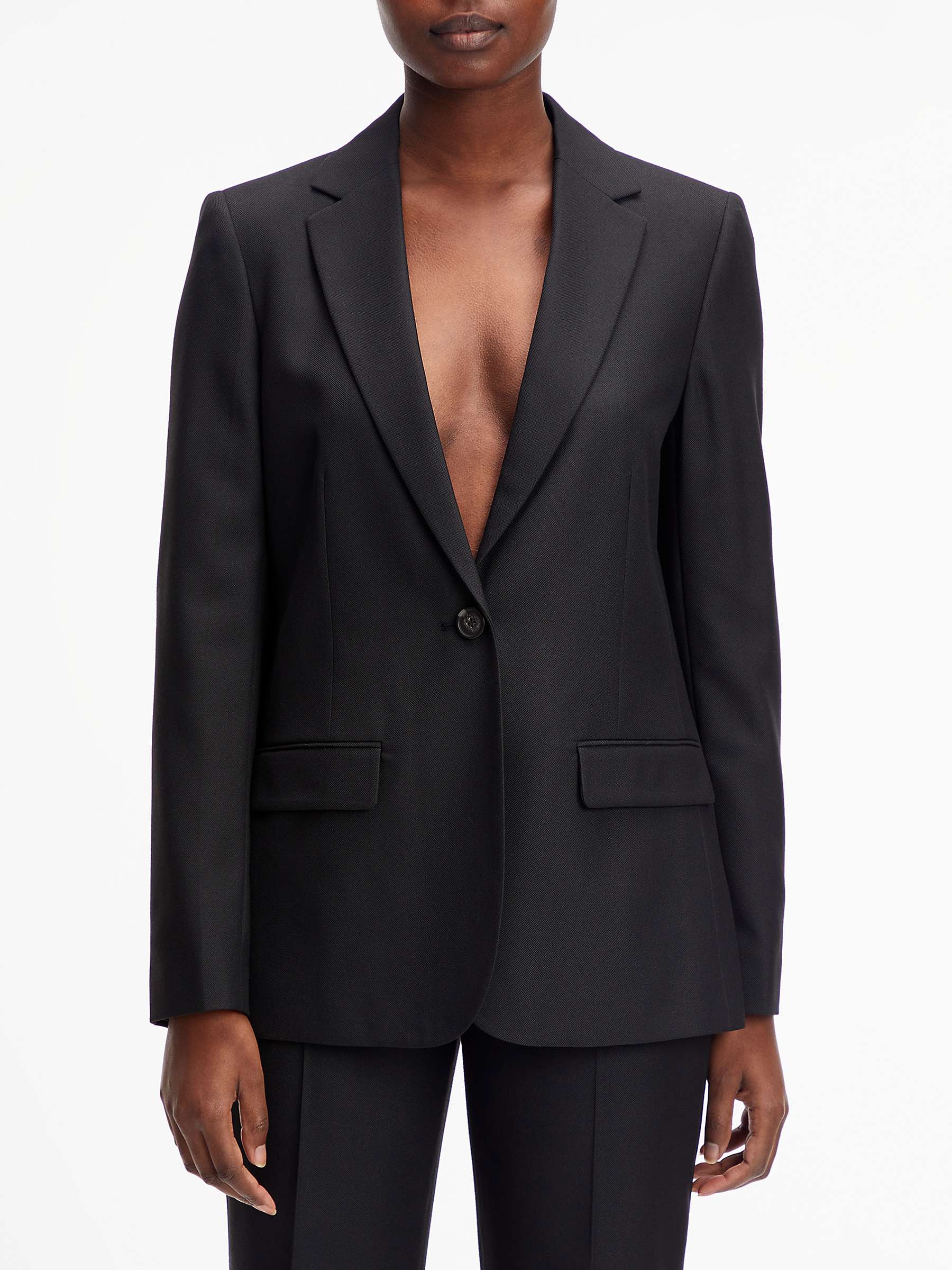 Buy Calvin Klein Essential Single Breasted Blazer, Black Online at johnlewis.com