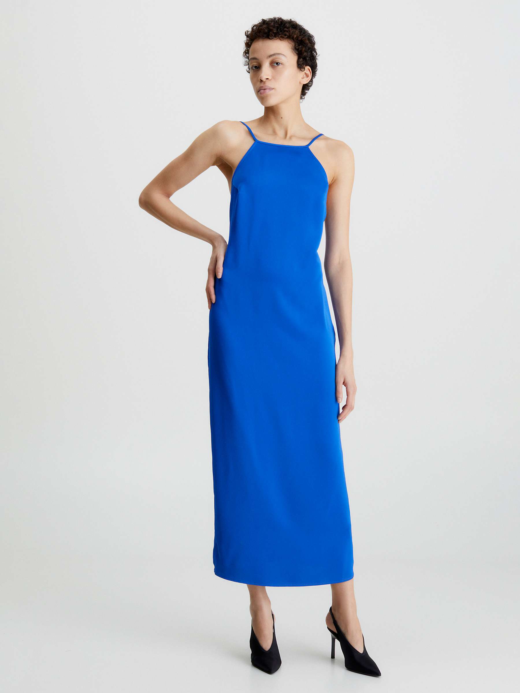 Calvin Klein Halterneck Slip Dress, Ultra Blue at John Lewis & Partners