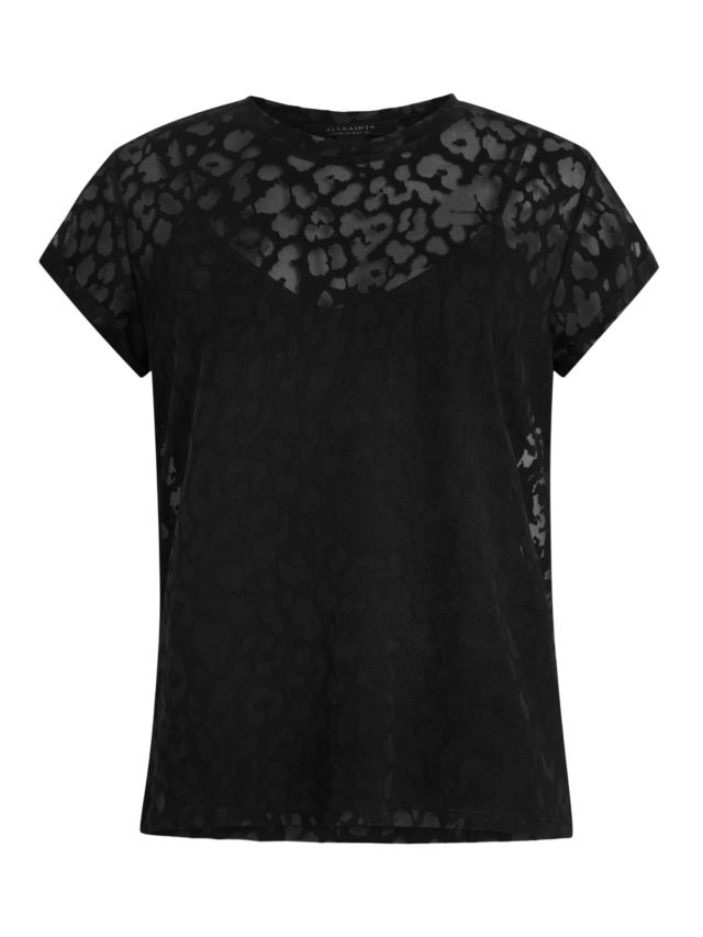 AllSaints Anna Devo Zori T-Shirt, Black, 4