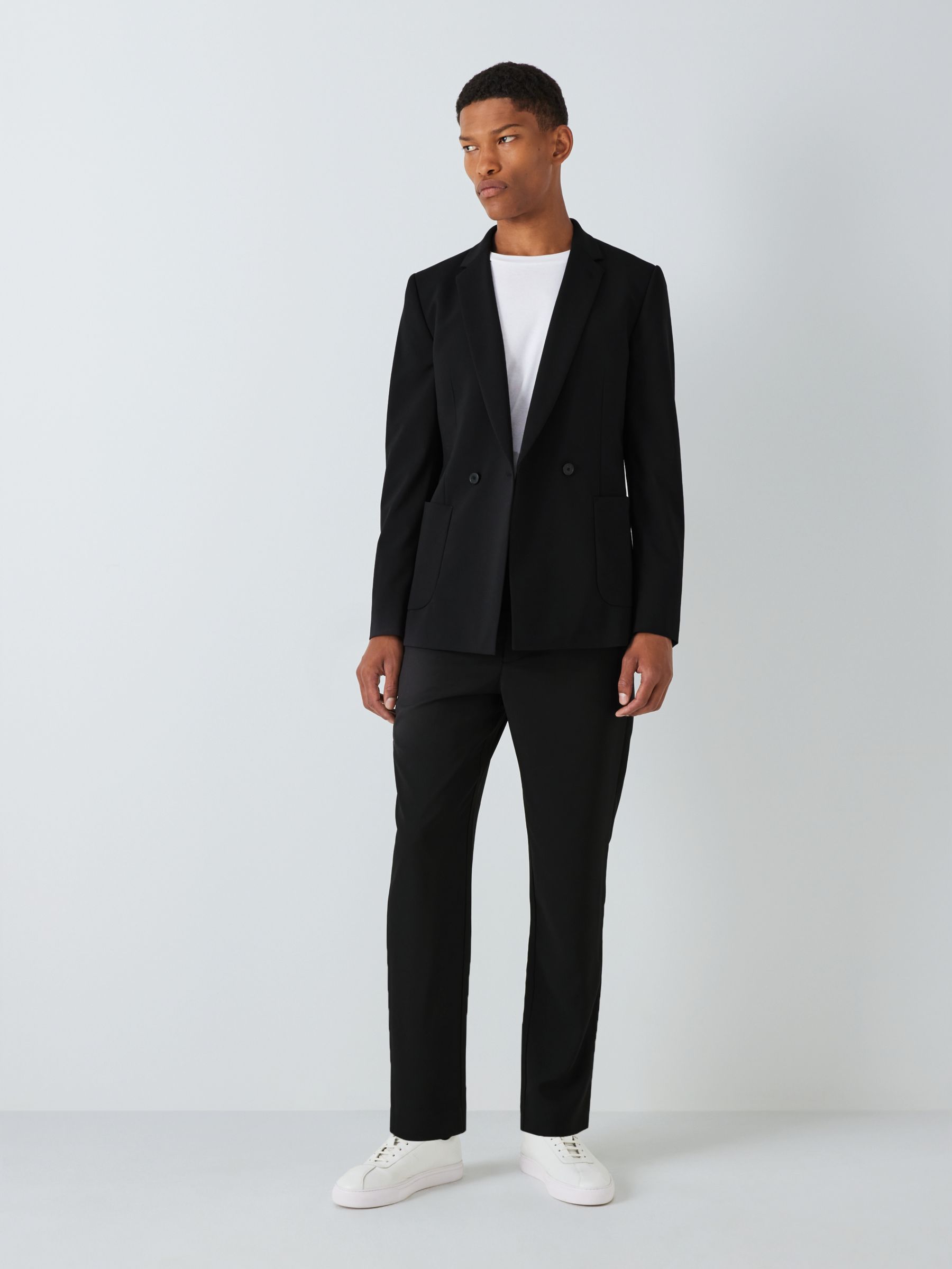 Black bi-stretch wool suit blazer · Black · Dressy