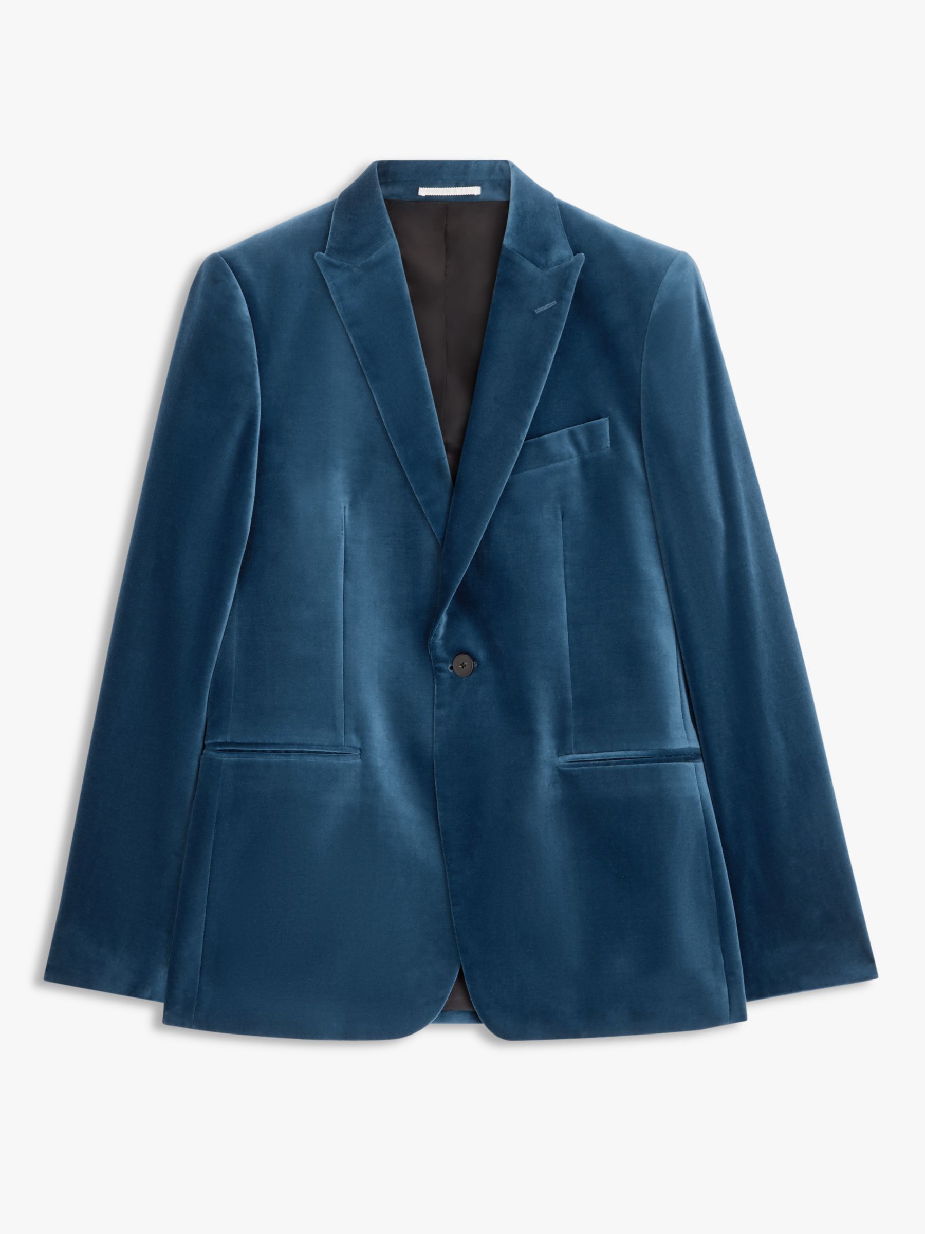 Kin Velvet Slim Fit Peak Blazer, Mid Blue, 36R