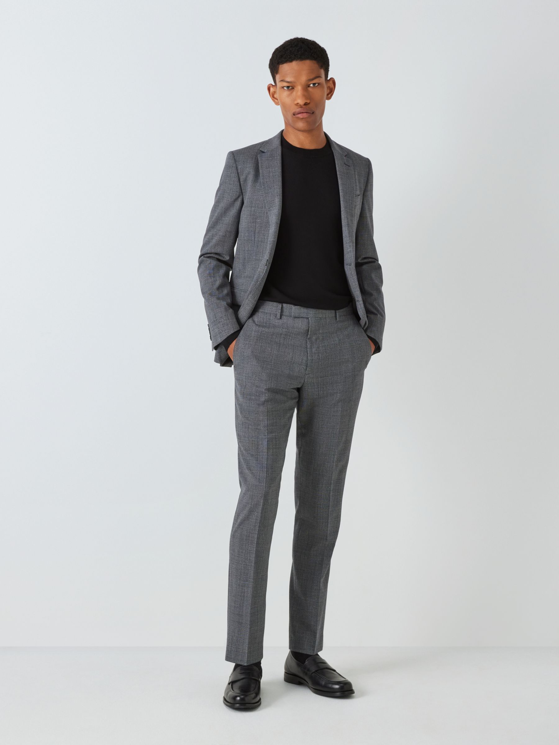Kin Wool Blend Check Slim Fit Suit Jacket, Charcoal, 36R