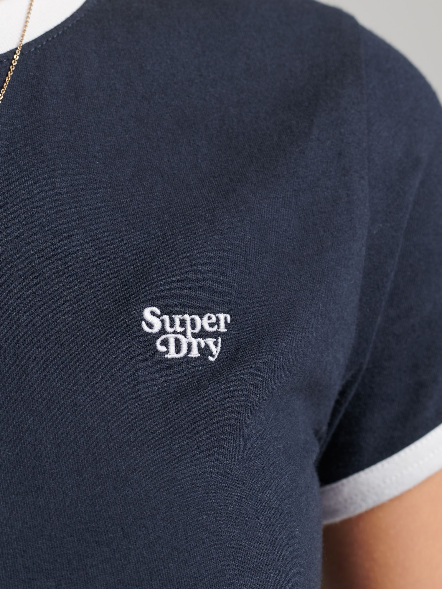 Superdry Organic Cotton Ringer Crop T Shirt 