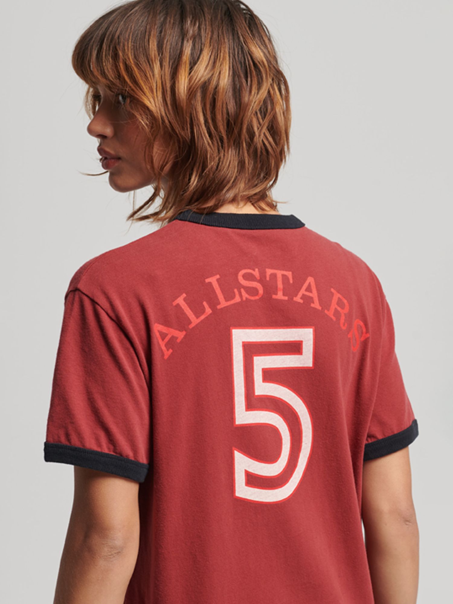 Superdry RINGSPUN ALLSTARS EP VINTAGE - Print T-shirt - new port/red 