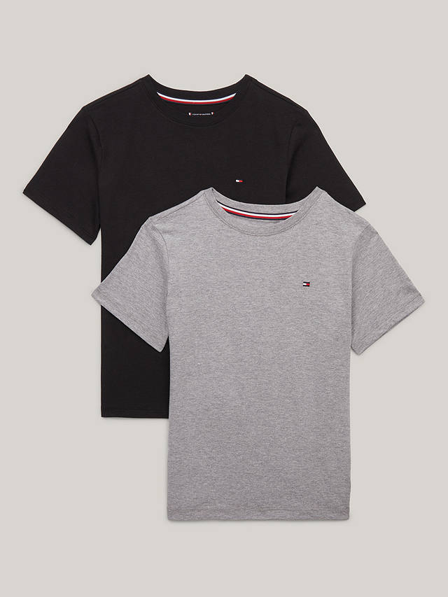 Tommy Hilfiger Boy's 2 Pack T-Shirts, Grey/Black
