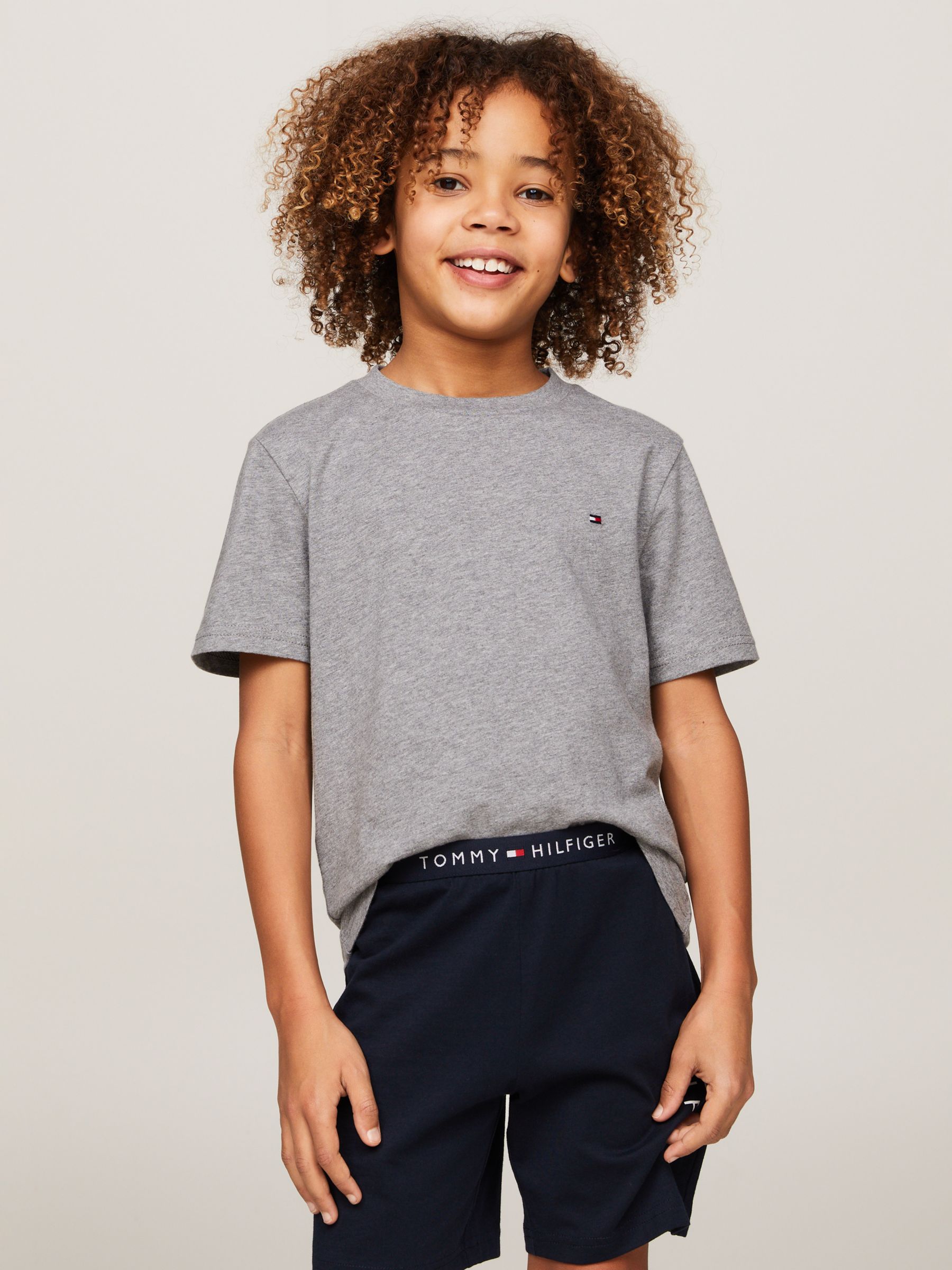 Tommy Hilfiger Boy's 2 Pack T-Shirts, Grey/Black at John Lewis & Partners