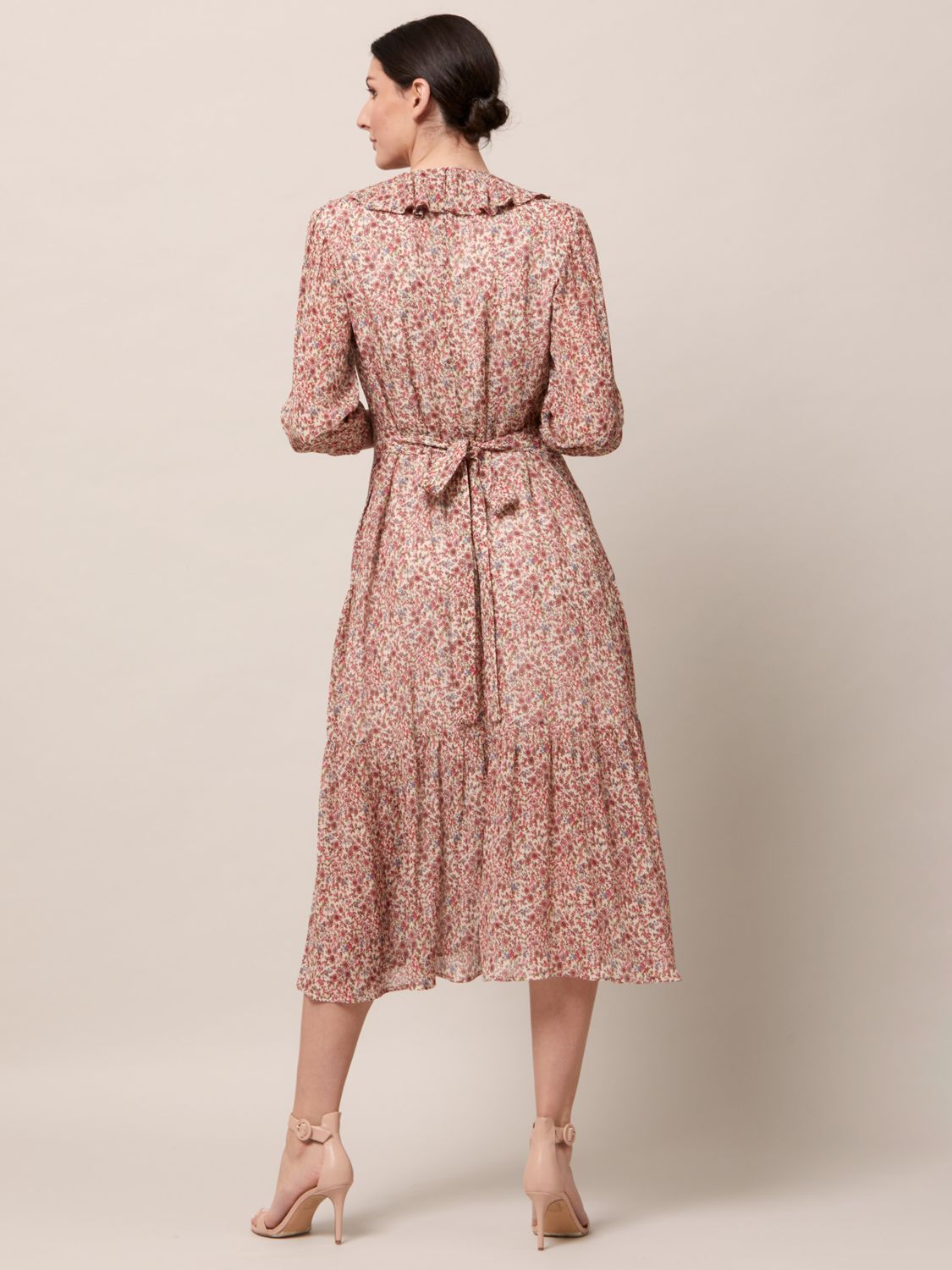 Helen McAlinden Maredith Vintage Floral Print Midi Dress, Multi, 18