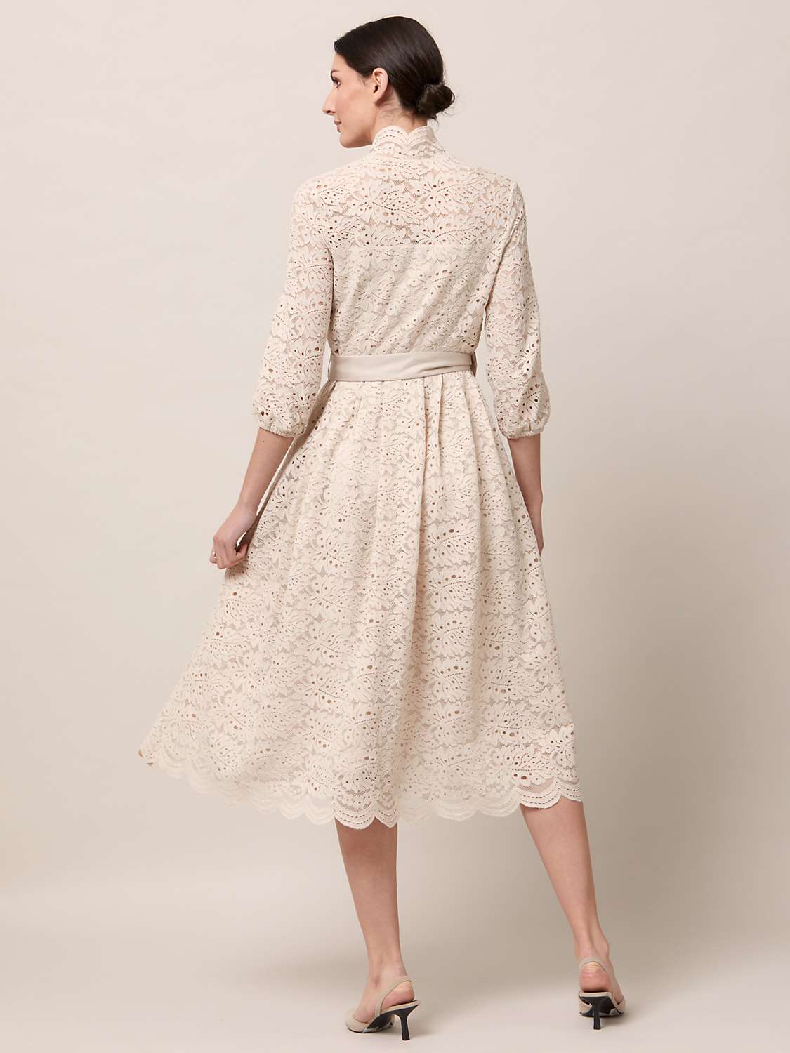 Buy Helen McAlinden Sandra Midi Lace Dress, Oyster Online at johnlewis.com